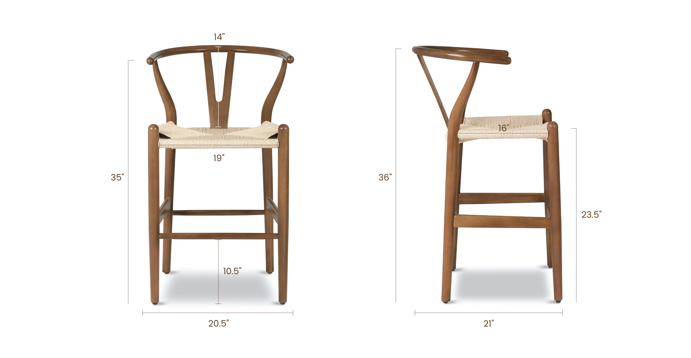 Modern Weave Counter Stool - Stylish Bar Stool for Kitchen Island, Breakfast Nook & Home Decor - Comfortable Rattan Seat with Sturdy Metal Frame - Perfect for Dining, Entertaining & Small Spaces