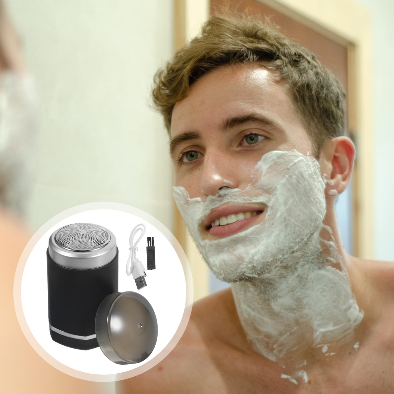 Premium Electric Shaver for Men - Rechargeable Cordless Beard Trimmer & Facial Hair Grooming Kit with Travel Case - Perfect for Home, Office & Travel Grooming Essentials