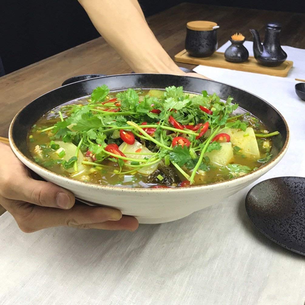 Premium Japanese Ceramic Rice Bowl Set - Handcrafted 10cm Soup, Noodle & Salad Bowl for Home Dining - Elegant Design, Durable & Microwave Safe (Color B) - Perfect for Asian Cuisine, Family Meals & Restaurant Style Presentation