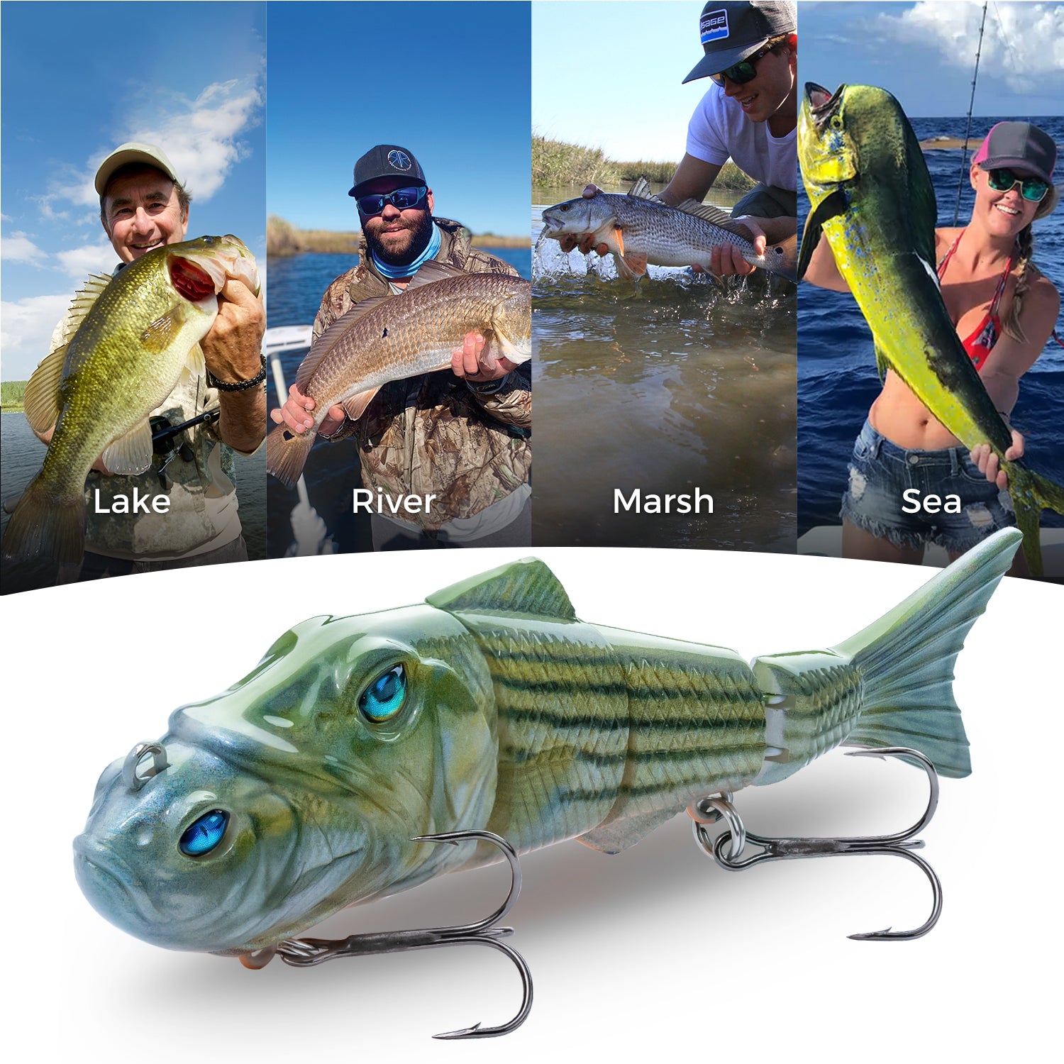 Premium M1 Metal Jointed Swimbait - Realistic Fishing Lure for Bass, Pike & Saltwater - Slow Sink Action for Deep Water & Shore Fishing
