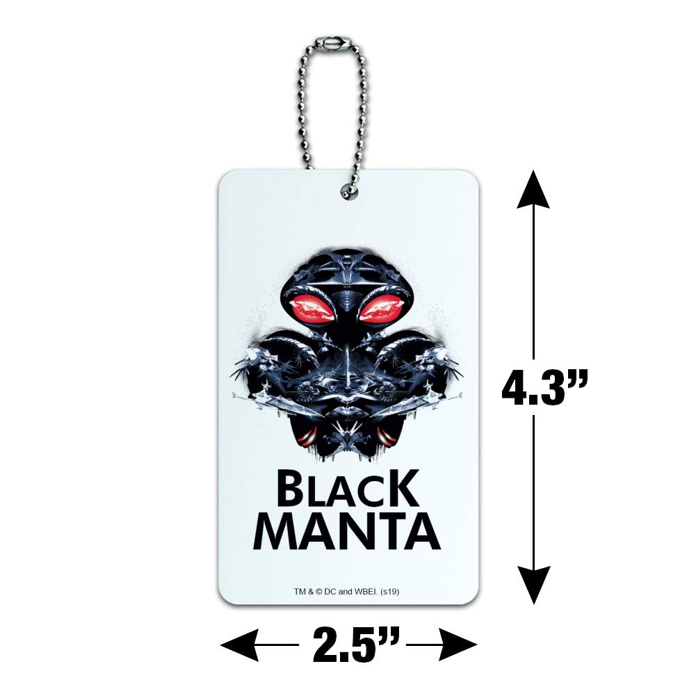 Aquaman Movie Black Manta Luggage Tag - Durable Suitcase ID Card for Carry-On Bags - Perfect for Travel, Cosplay, and Comic Conventions