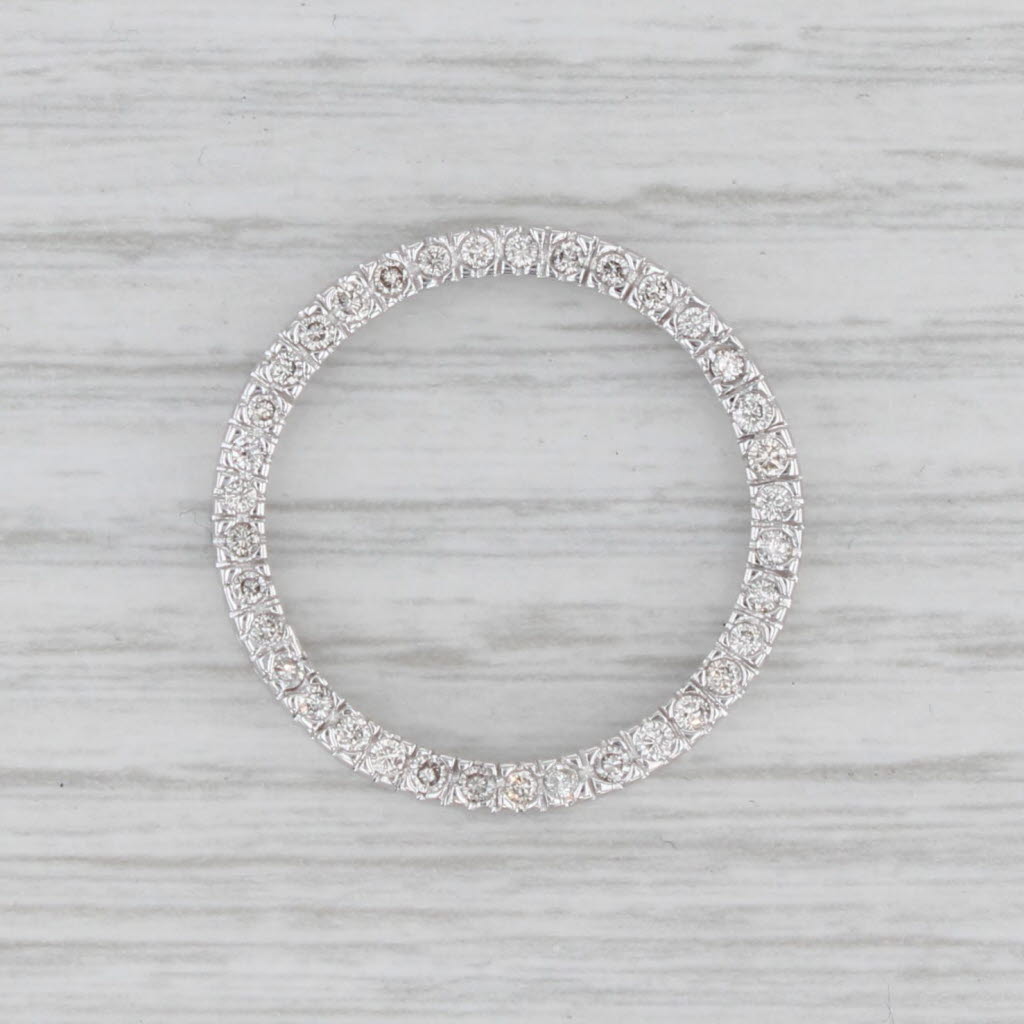 0.50ctw Diamond Eternity Circle Pendant Necklace - 14k White Gold Floating Drop Pendant for Women - Perfect for Anniversary, Valentine's Day & Special Occasion Gifts