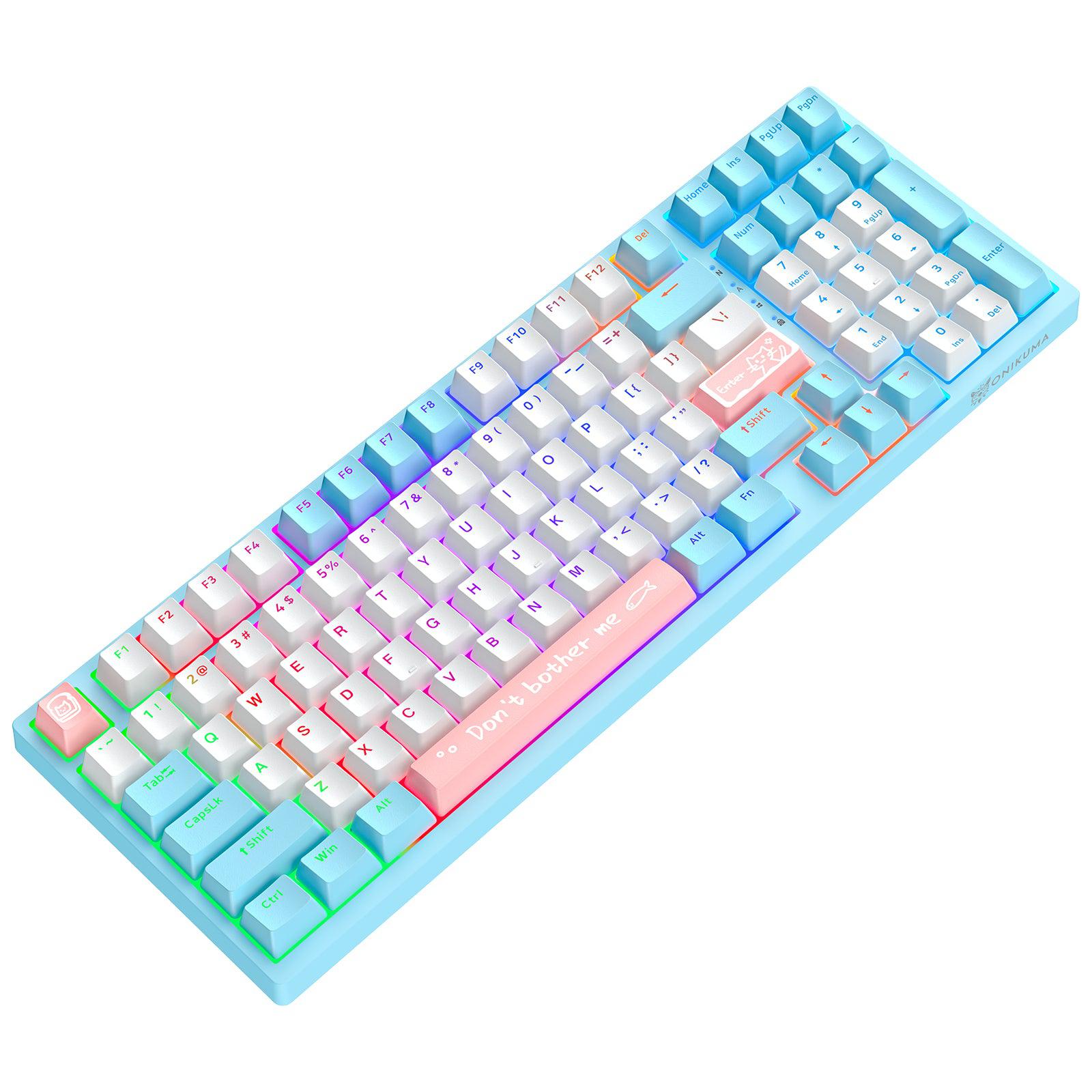 ONIKUMA G38 RGB Wired Mechanical Gaming Keyboard - 98 Keys with Customizable Backlight for PC & Laptop - Perfect for Esports, Typing & Office Work