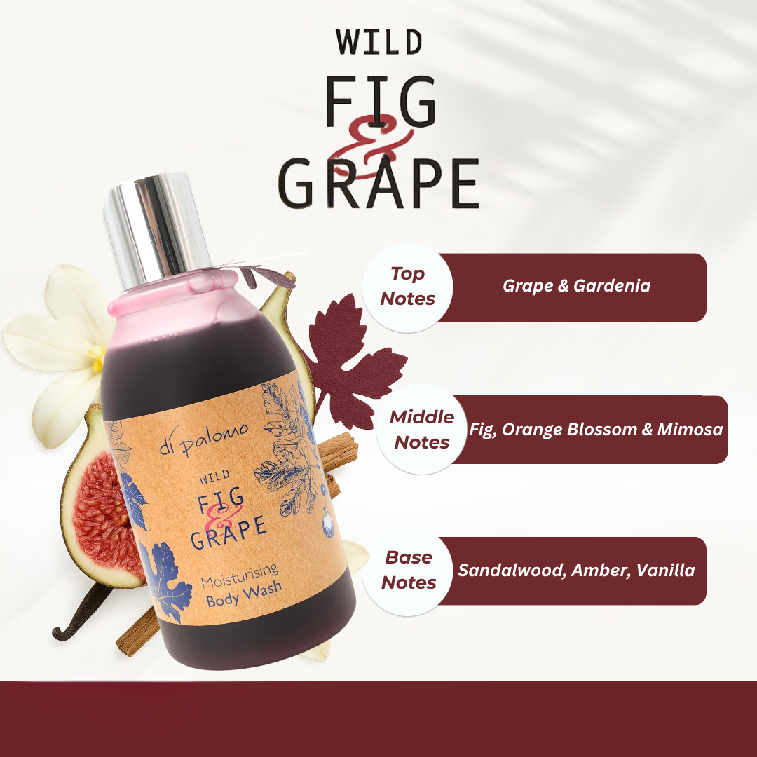 Di Palomo Wild Fig & Grape Scented Body Wash - 8.1oz/240ml - Luxury Moisturizing Shower Gel for Men & Women - Perfect for Daily Use, Spa Days & Gift Giving