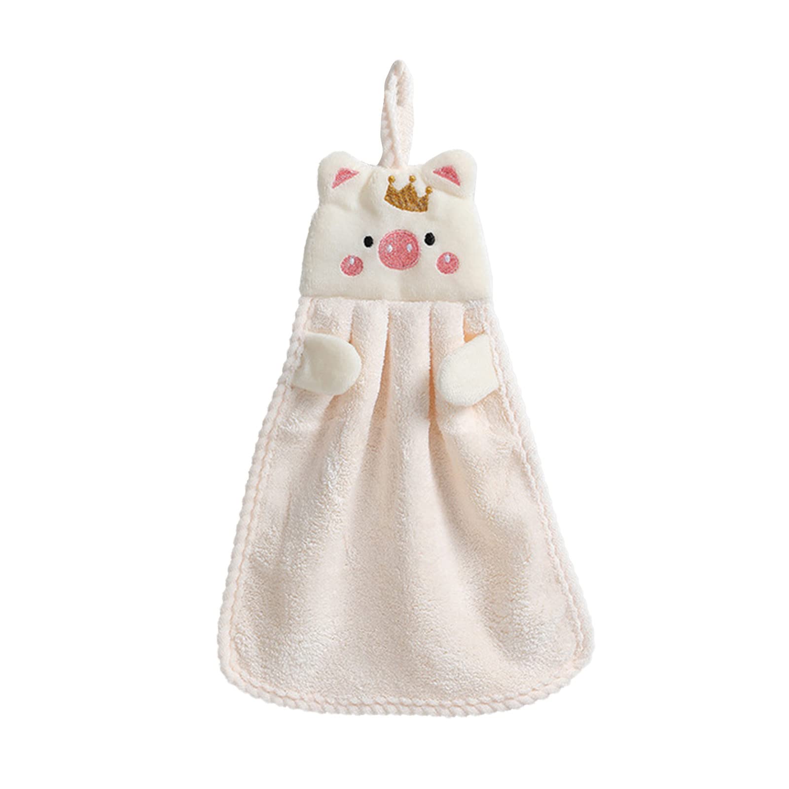 Cute Little Pig Kitchen Towel - Super Absorbent & Durable Hand Towel for Kids, Oven, and Household Use - Perfect for Cooking, Cleaning, and Decor (White, One Size)