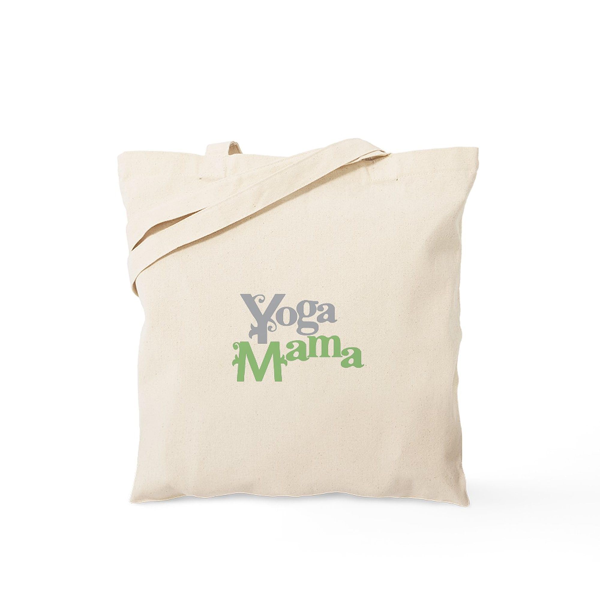 Yoga Mama Tote Bag - Natural Canvas Reusable Shopping Bag for Yoga Moms, Eco-Friendly Grocery Tote & Gym Bag - Perfect for Yoga Classes, Grocery Shopping & Beach Trips
