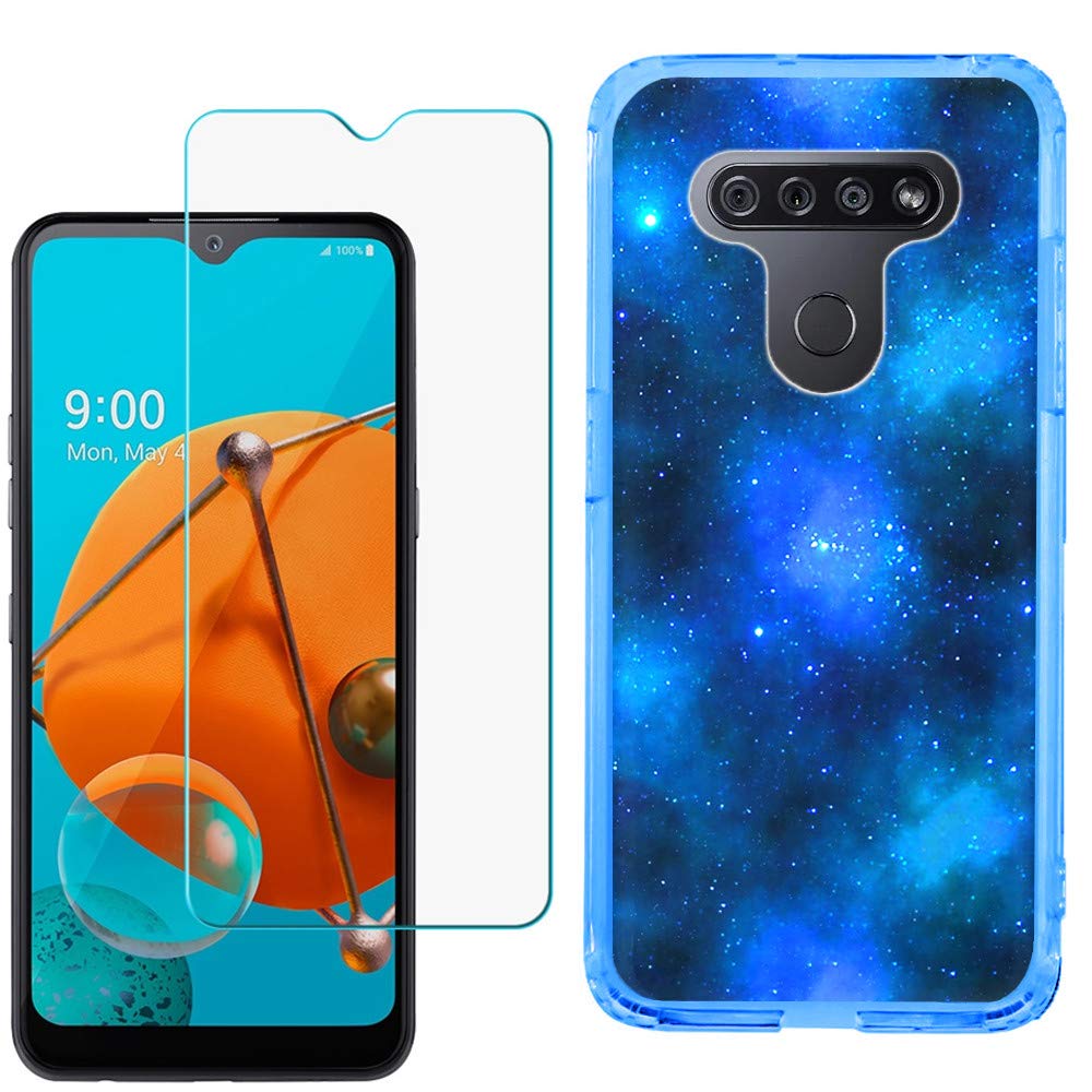 LG K51 Case with Tempered Glass - Slim TPU Cover for Daily Protection