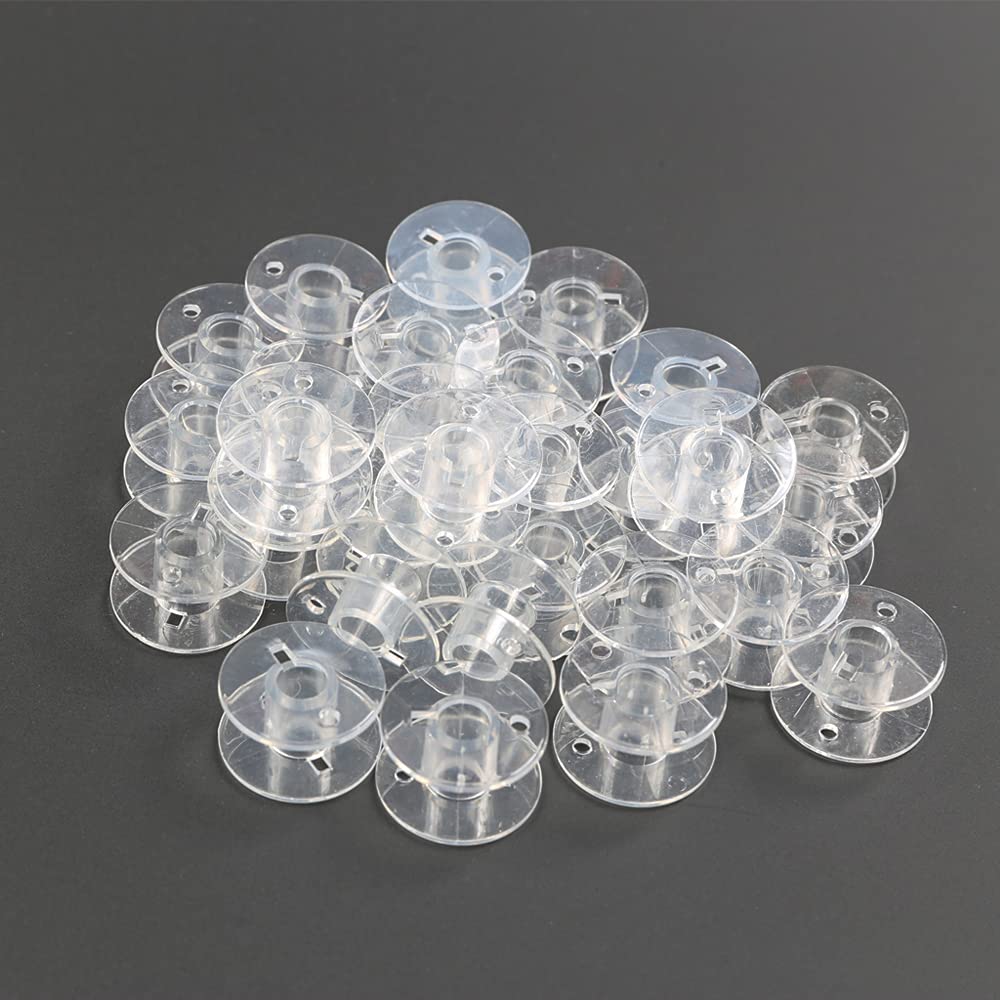 Hekisn 20-Pack Transparent Class 15 Sewing Machine Bobbins SA156 - Compatible with Brother Embroidery & Sewing Machines - Perfect for Quilting, Dressmaking & Craft Projects