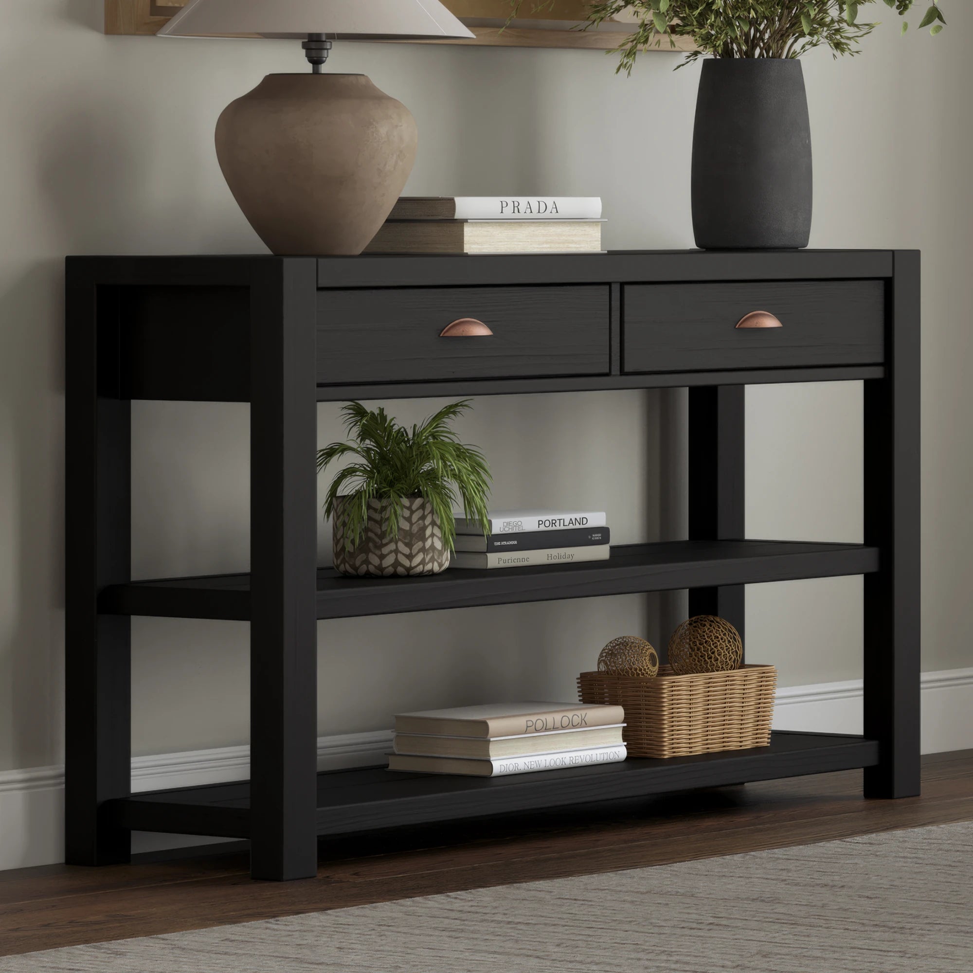 Montauk Console Table - Modern Entryway Sofa Table with Storage Shelf | Perfect for Hallway, Living Room & Bedroom Decor