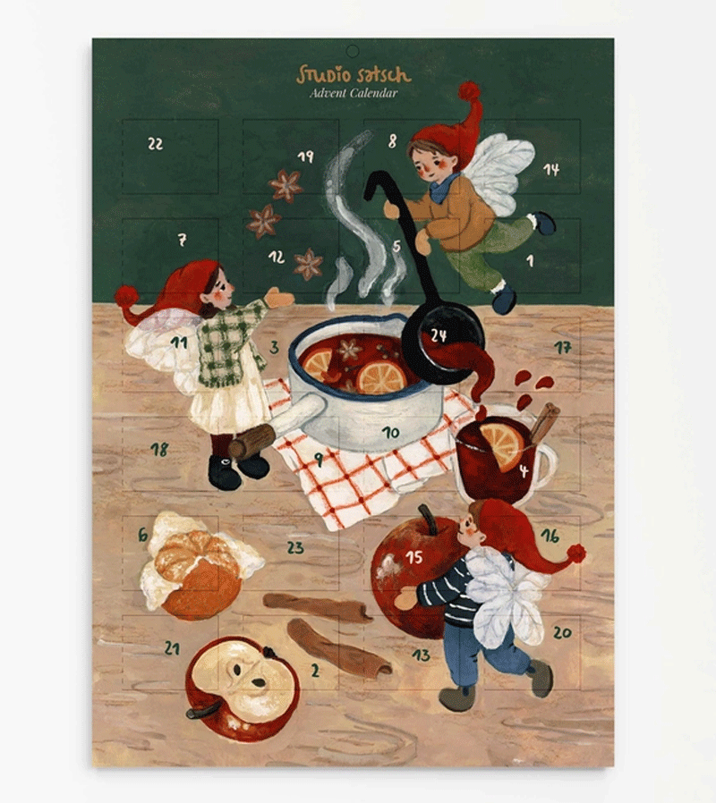 2024 Christmas Countdown Advent Calendar by StudioSatsch - 24 Days Holiday Surprise Box for Kids & Adults - Perfect for Home Decor, Office, and Festive Gift Giving