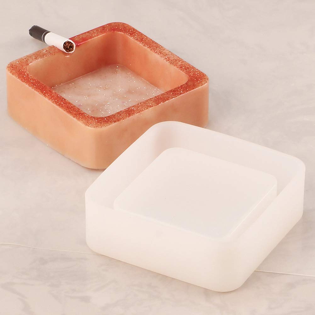 2 Packs Square Ashtray Silicone Molds for Resin Casting - DIY Epoxy Resin Art Craft Supplies - Perfect for Home Decor, Gift Making & Smoking Accessories