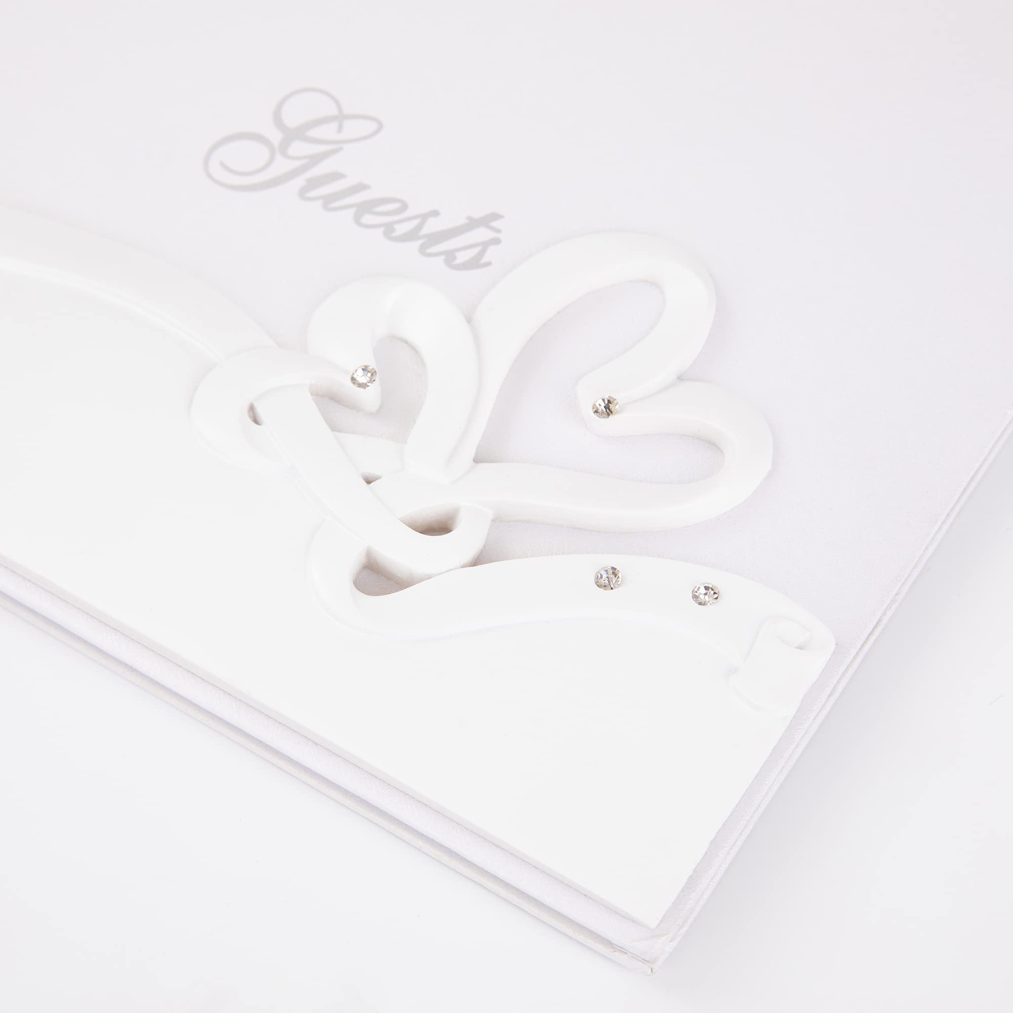 Elegant Wedding Guest Book with 3 Metallic Pens - Hardcover Guest Book for Wedding Reception, Polaroid Photo Guest Book Sign in - 9.8” x 7.9”, 96 Pages - Perfect for Wedding, Anniversary, and Bridal Shower Guest Signatures