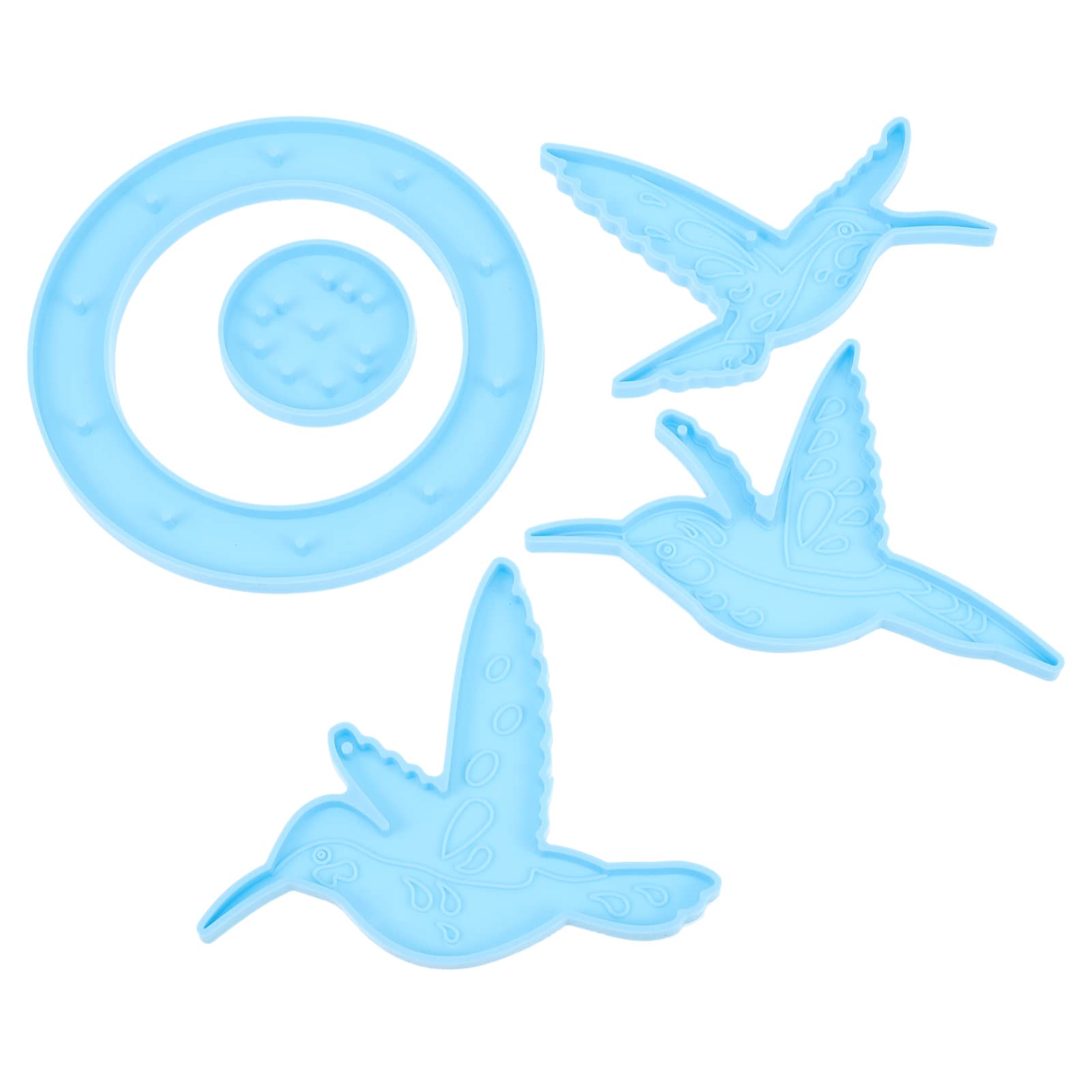 5pcs Hummingbird Silicone Molds for DIY Resin Wind Chimes - Epoxy Casting Kit for Outdoor Garden Decor, Home Wind Bell Crafting