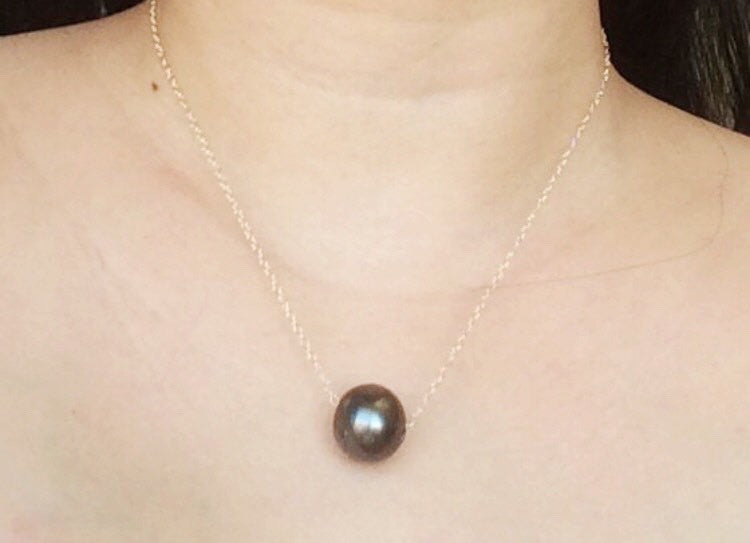 Exquisite Tahitian Pearl Necklace (N102) - Elegant Black Pearl Jewelry for Women, Perfect for Weddings, Parties & Special Occasions