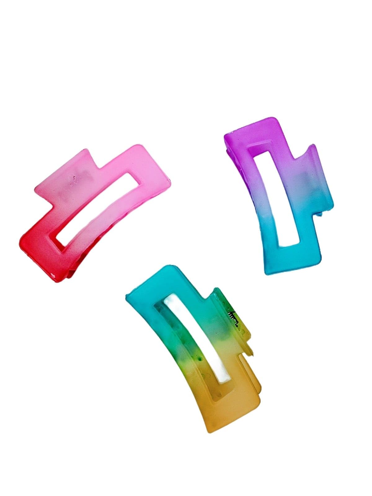 ELICS MART LLP French Celluloid Hair Claw Clips - 6 Pack Rectangle Hair Clips for Thick & Thin Hair, Barrettes for Women & Girls - Perfect for School, Work, Parties & Everyday Styling