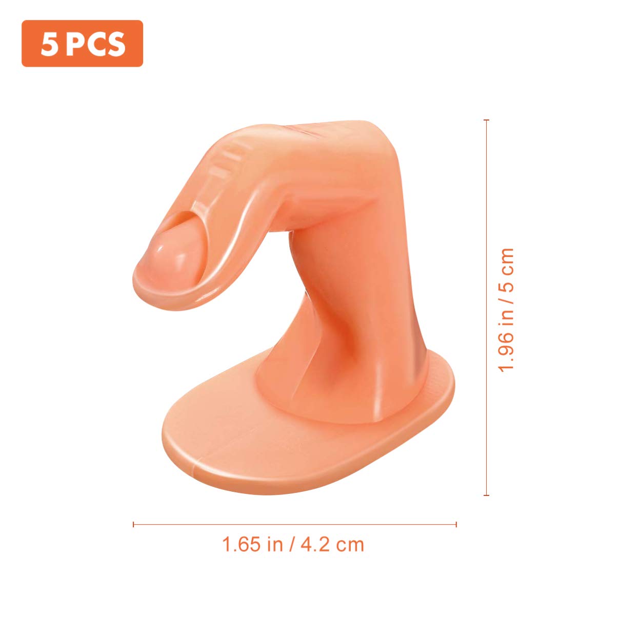 5pcs Fake Nail Practice Fingers - Professional Nail Art Training Tools for Acrylic & Gel Nails - Perfect for Manicurists, Beginners & DIY Nail Art at Home/Salon