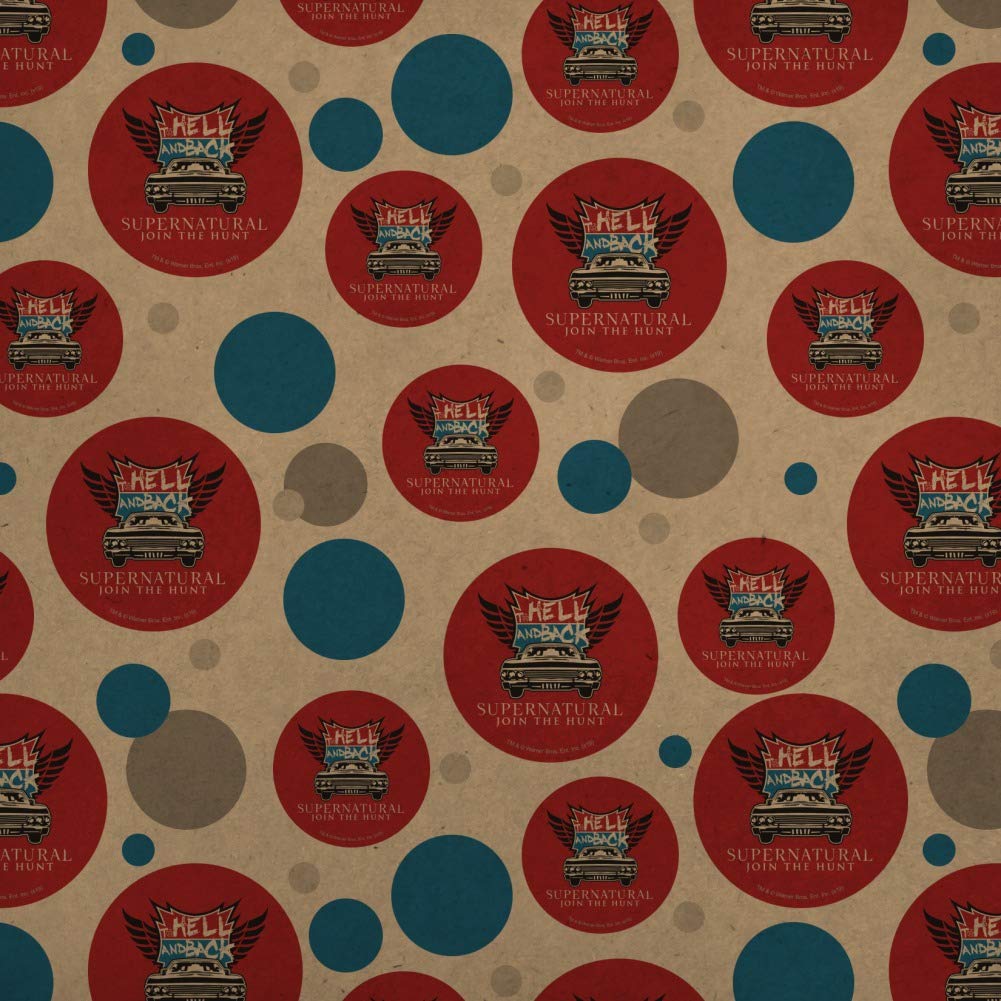 Supernatural To Hell and Back Premium Kraft Gift Wrap Paper Roll - Halloween, Christmas, Birthday Wrapping Paper for Gifts, Parties & Home Decor