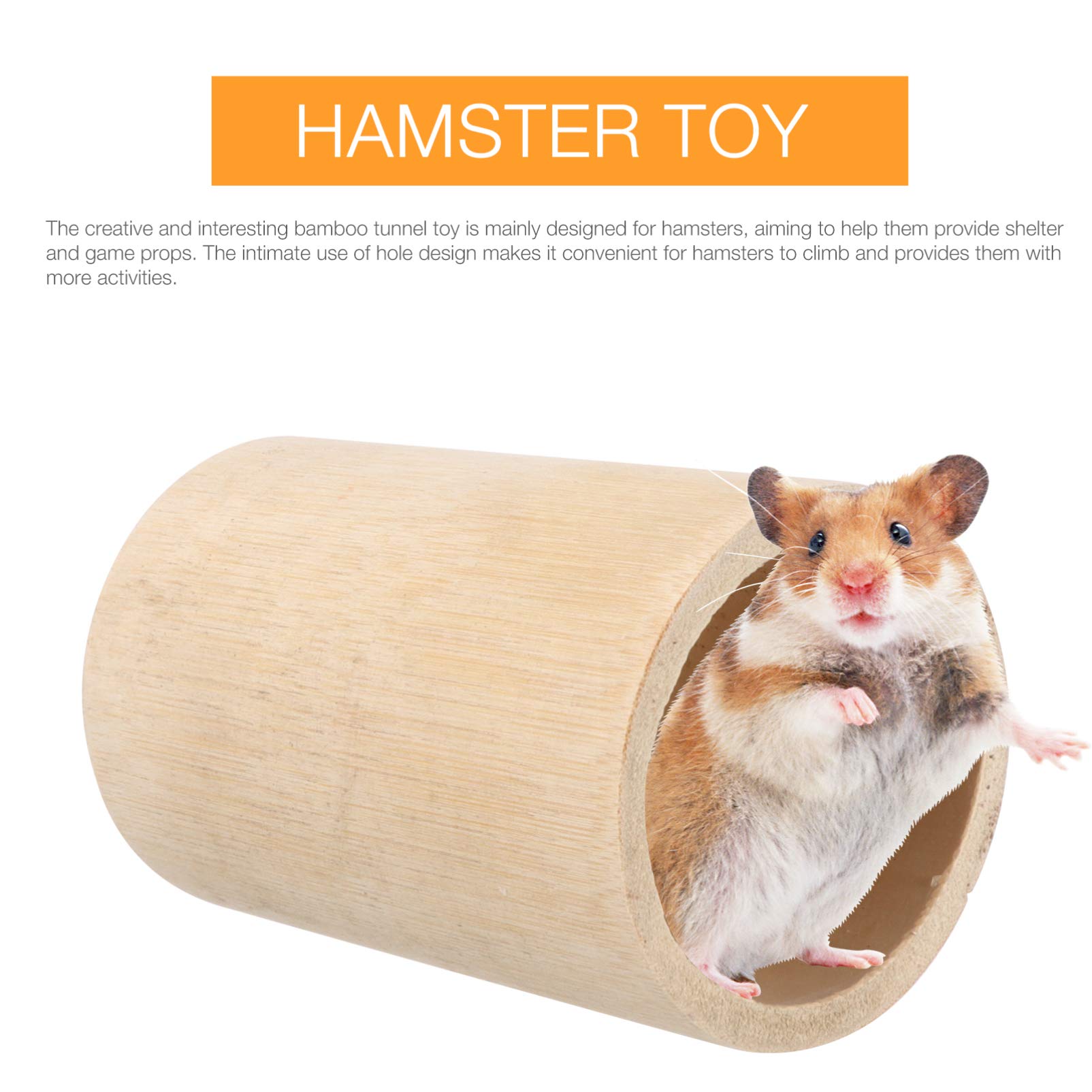 Balacoo Natural Bamboo Hamster Hideout & Chew Toy - Small Animal Activity Tube for Chinchillas, Gerbils, Mice - Durable Pet Supplies for Cage Enrichment & Playtime Fun