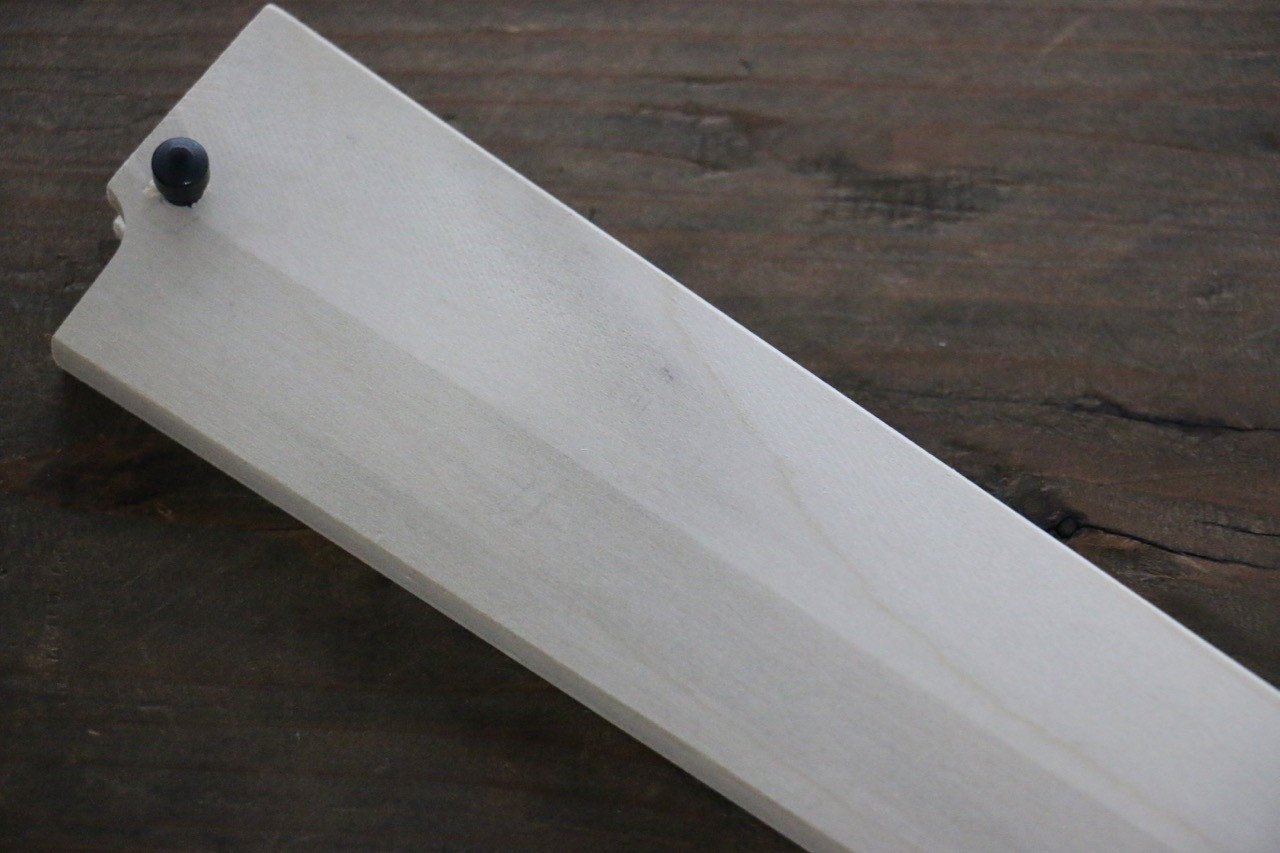 Premium Magnolia Saya Sheath for 240mm Yanagiba Sashimi Knife - Wooden Pin & Protective Cover | Perfect for Japanese Cuisine, Sushi Chefs & Home Cooking