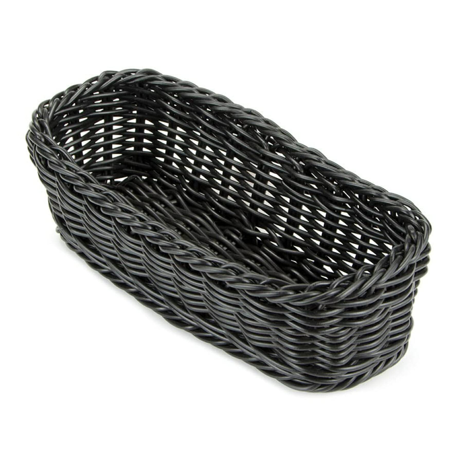 G.E.T. WB-1507-BK Black Rectangular Polyweave Bread Basket - 10