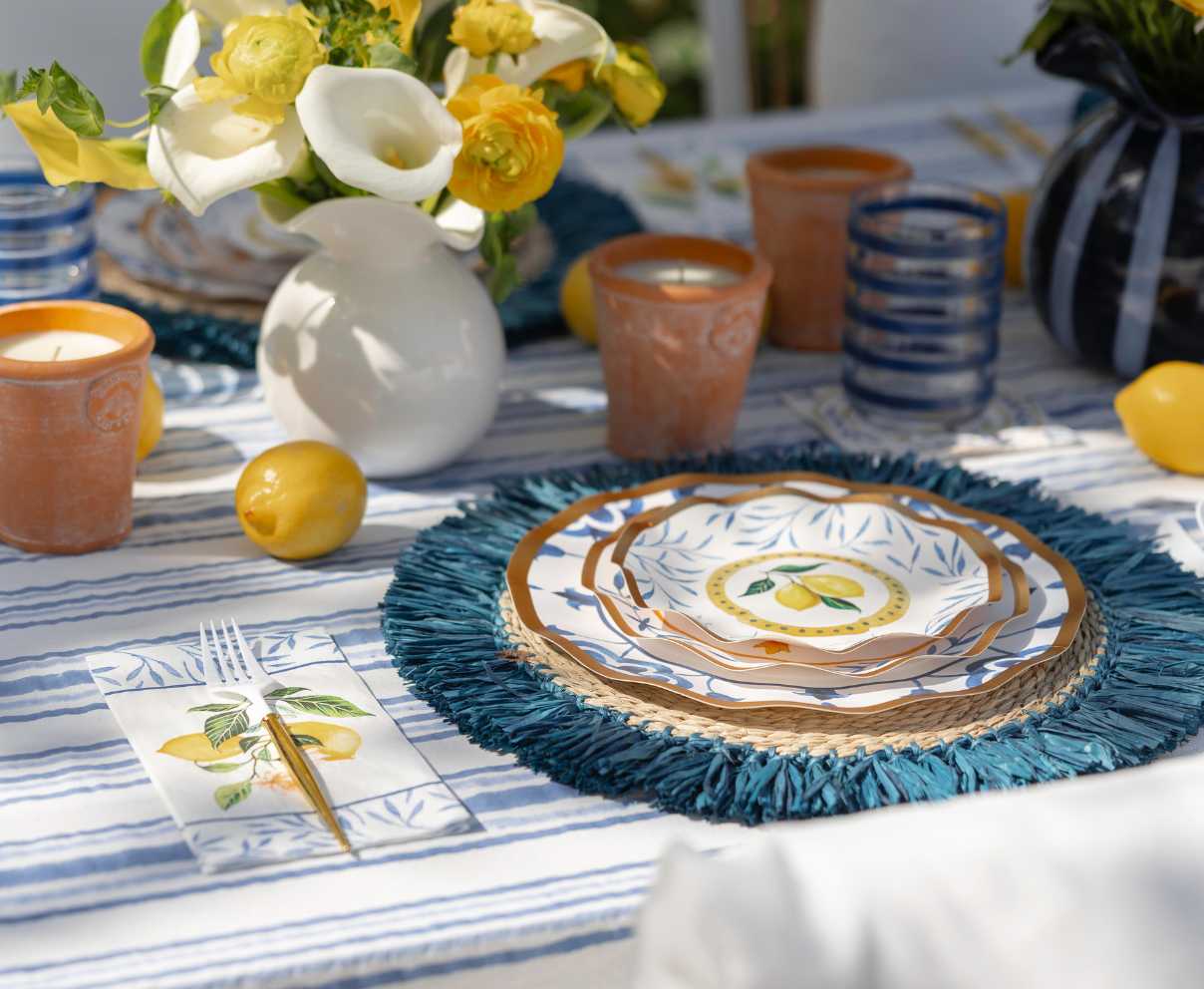 Capri Coast Salad Plates Set of 8 - Premium Melamine Dinnerware for Outdoor Dining, Picnics & Party Serving - Durable & Stylish Dishware for Restaurants, BBQs & Entertaining