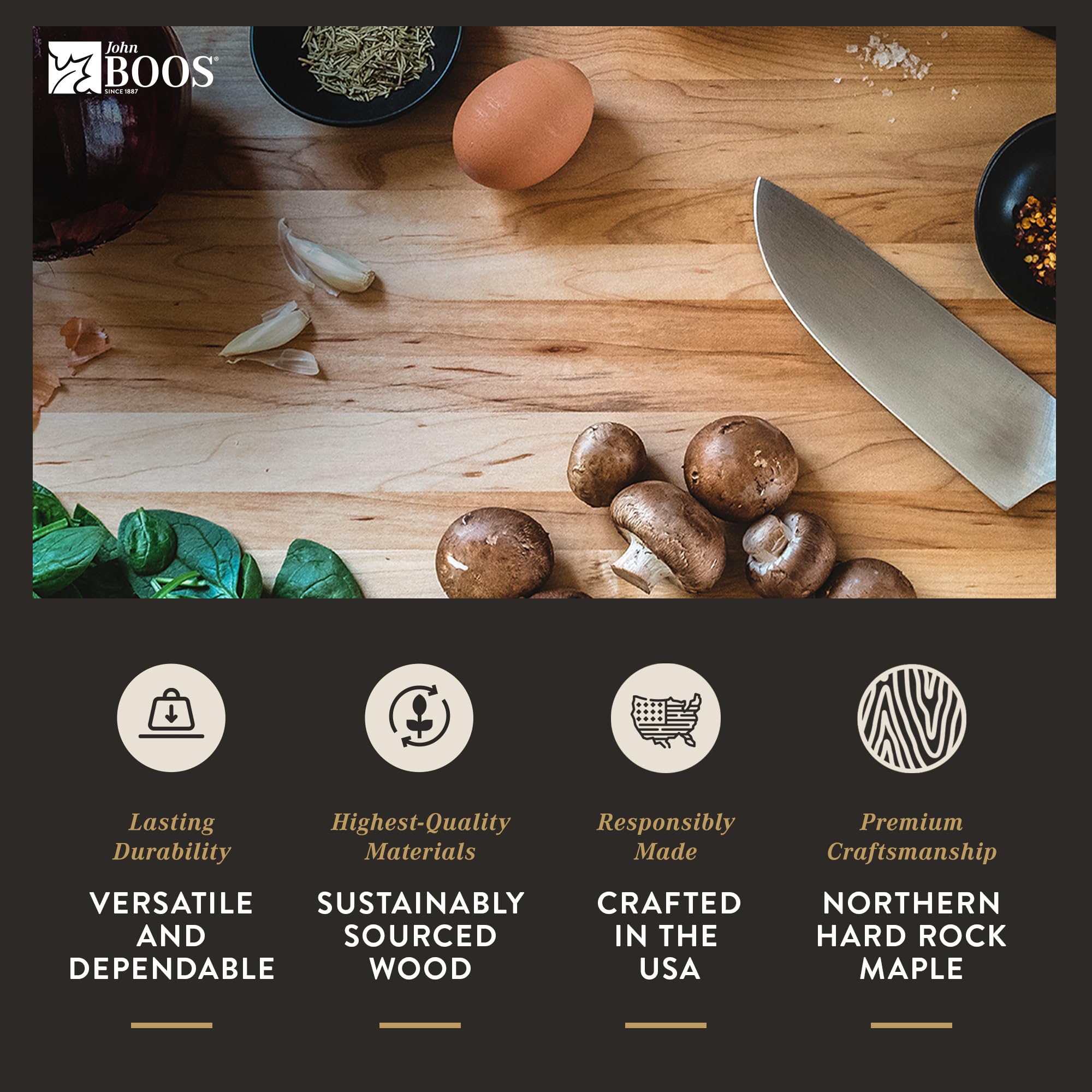 John Boos RA-Board Large Reversible Maple Wood Cutting Board 30