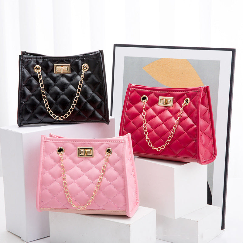 Stylish Mini Chain Shoulder Bag for Women - Small Square Crossbody Purse with Rhombus Sewing Design | Perfect for Parties, Dating & Daily Use