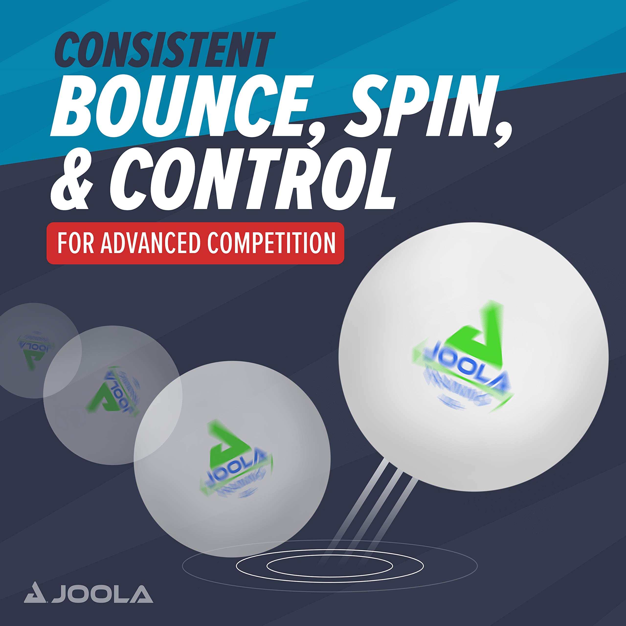 JOOLA 3-Star Premium Table Tennis Balls - 40mm ITTF Approved Competition Ping Pong Balls (12/60/120 Pack) - Perfect for Tournaments, Practice & Family Fun - Great for Pets & Outdoor Games