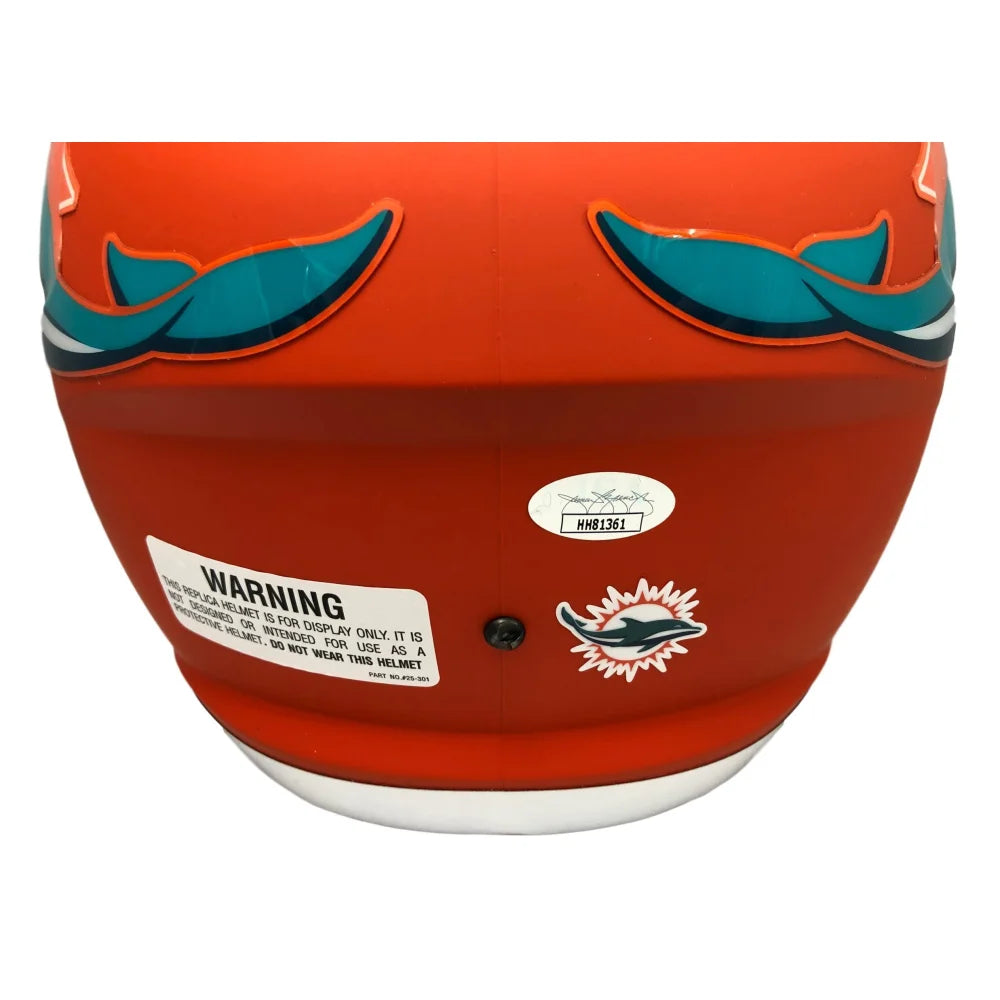 Dan Marino Autographed Miami Dolphins Orange Alternate Helmet with JSA COA - Hof & MVP Inscription - Perfect for Sports Memorabilia Collectors and Dolphins Fans Display