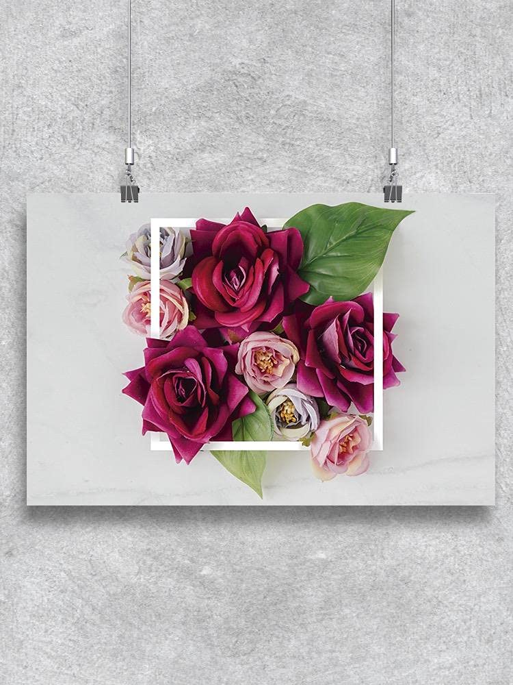 Elegant Rose Flower Arrangement Poster - Beautiful Floral Wall Art for Home Decor, Wedding, Bedroom & Office - Perfect Gift for Valentine's Day, Anniversary & Mother's Day