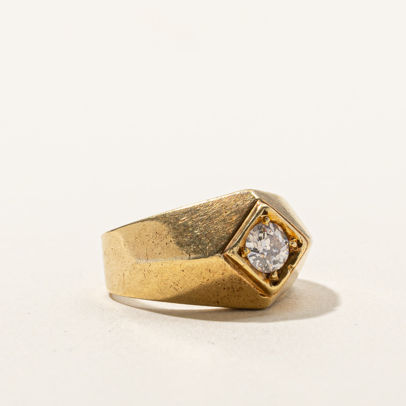 Vintage Solitaire Old European Cut Diamond Dome Ring - 0.46ct G-H Color VS Clarity Size 6.25 | Elegant Engagement Wedding Gift for Her | Perfect for Anniversaries, Proposals & Special Occasions