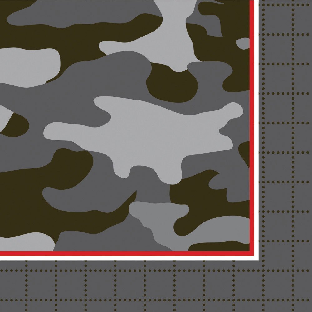Camouflage Beverage Napkins (16-Pack) - Disposable Camo Party Napkins for Birthday, Military, Hunting & Outdoor Events - Perfect for BBQs, Camping & Themed Parties