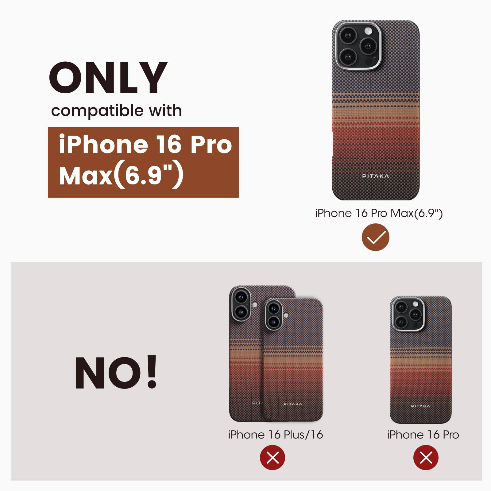 Pitaka Aramid Fiber Woven Case for iPhone 16 Pro Max | Sunset Color | MagSafe Compatible | Tactile Woven Texture | Cosmic Universe Pattern | Slim Protective Phone Cover for Everyday Use & Travel