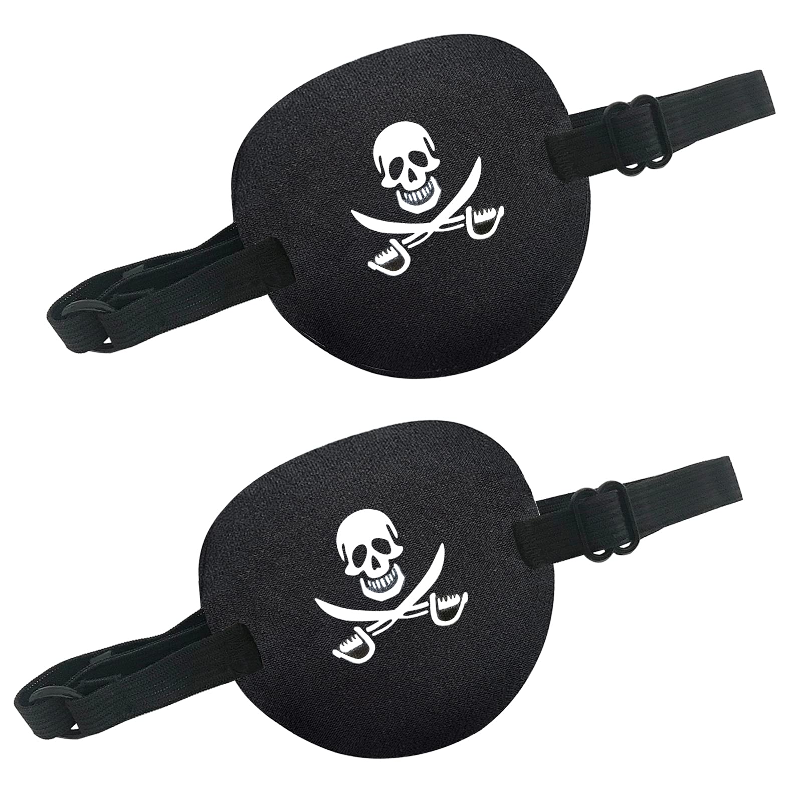 2PCS Pirate Eye Patch for Adults & Kids - Skull & Crossbones Design, Medical & Lazy Eye Cover - Perfect for Halloween Costumes, Pirate Parties, and Eye Recovery