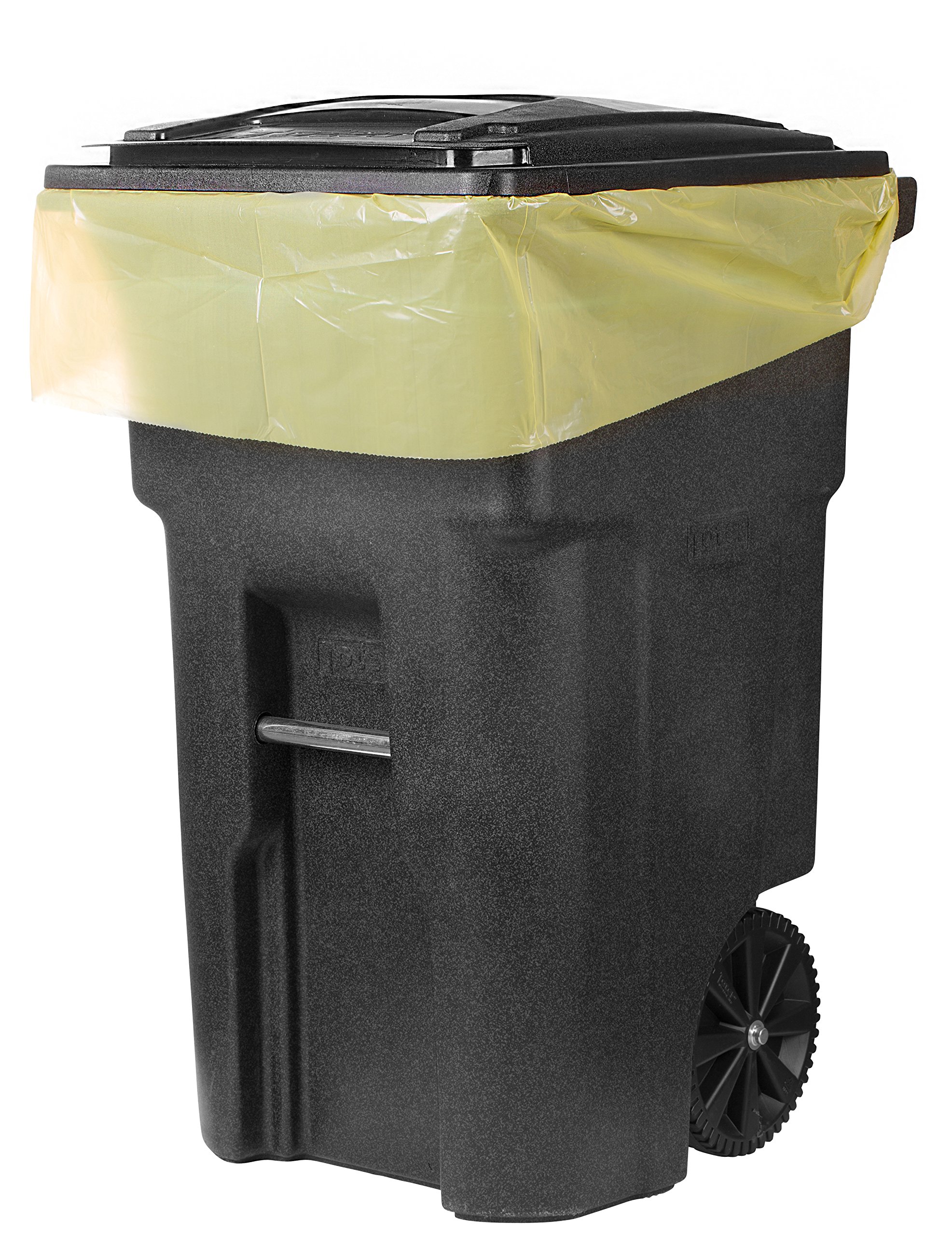 Heavy Duty 64-65 Gallon Yellow Trash Bags - 1.5 Mil Thick Garbage Can Liners for Toter (50