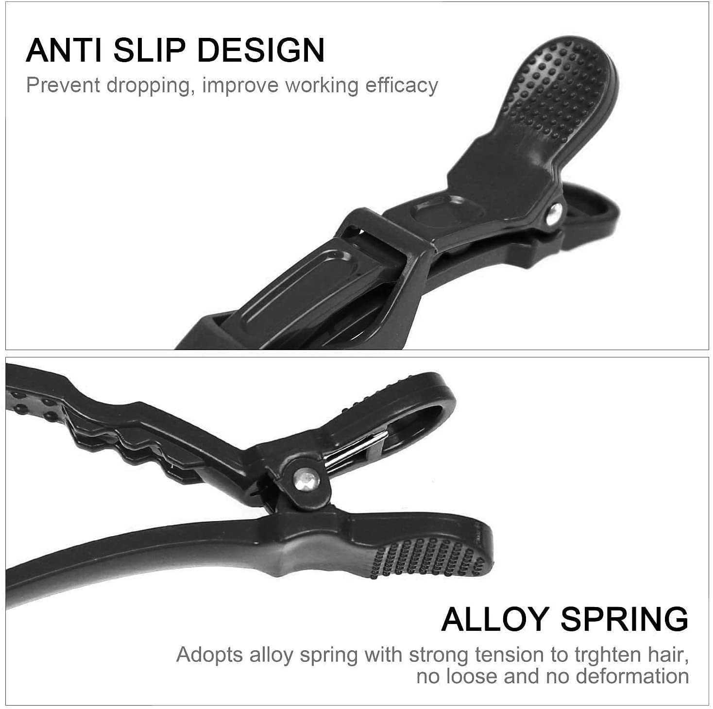 Professional Crocodile Hair Clips for Women & Girls - 12 Pack Salon-Quality Plastic Hair Clips for Styling, Updos & Everyday Use - Perfect for Home, Salon & Party Hairstyles
