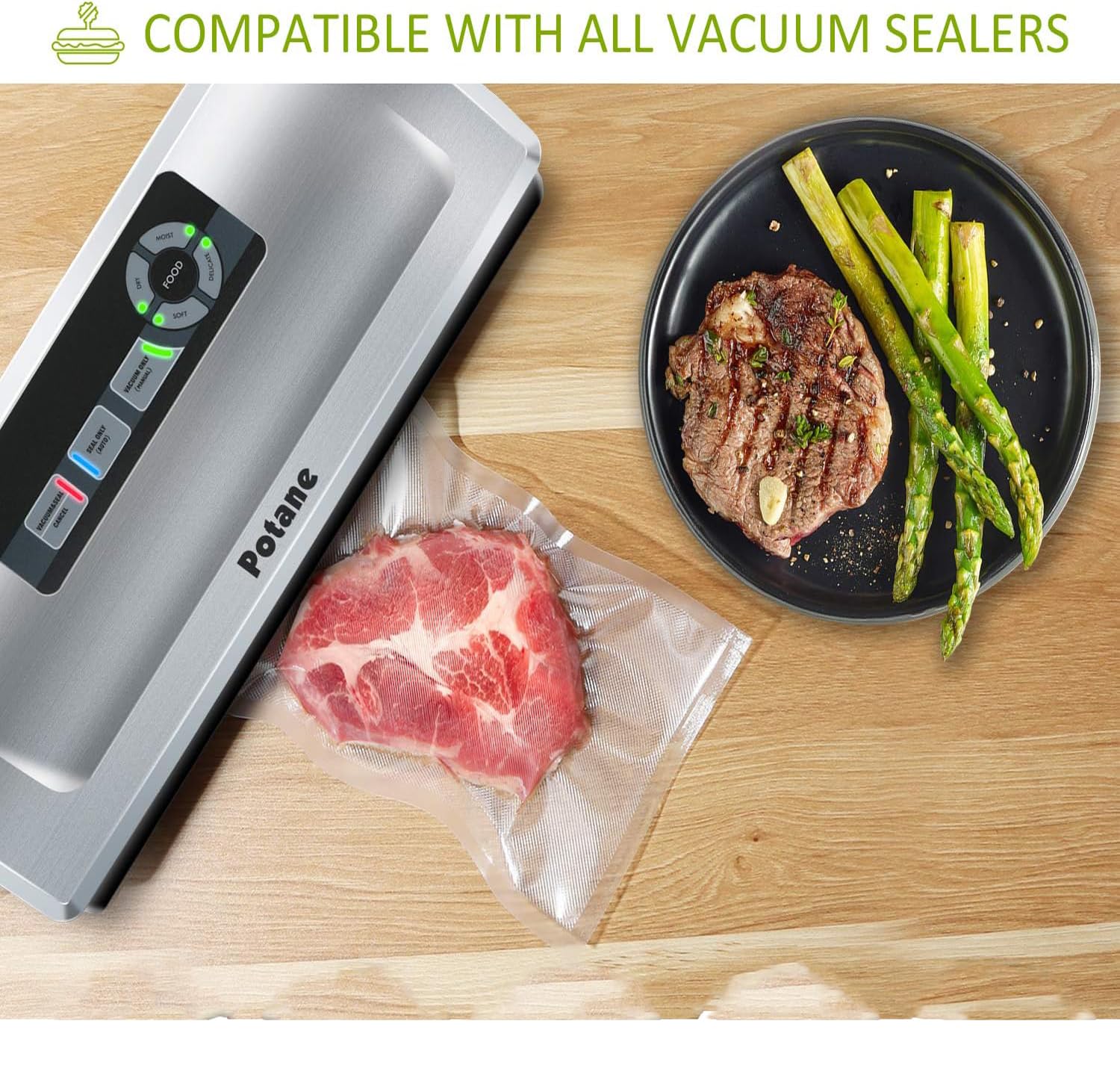 Premium Vacuum Sealer Bags - 150 Gallon (11x16), Quart (8x12), Pint (6x10) - Heavy Duty, Smell Proof & Puncture Resistant - Commercial Grade Food Storage Bags for Sous Vide, Meal Prep & Freezer Organization