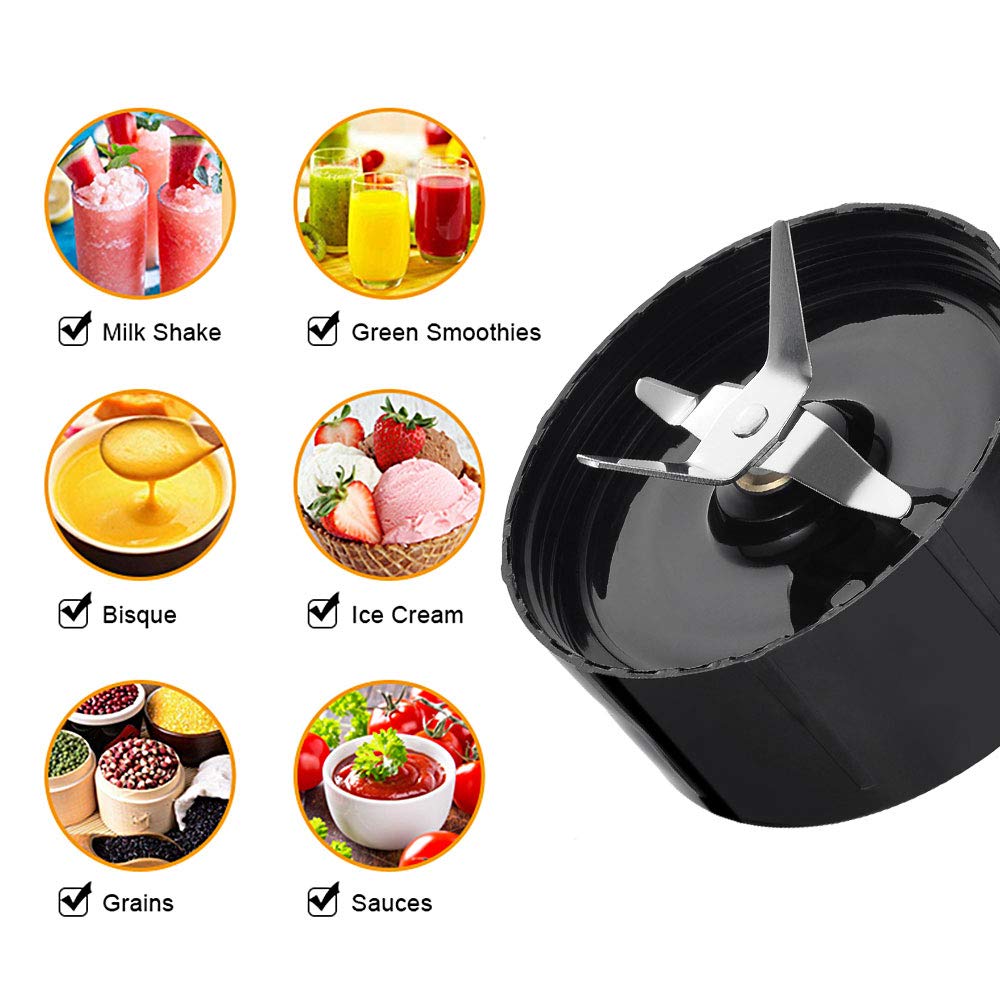 250W Replacement Blades & Gaskets for Magic Bullet Blender - Compatible with NutriBullet - High Performance Durable Blender Accessories (Black) - Perfect for Smoothies, Protein Shakes & Food Prep