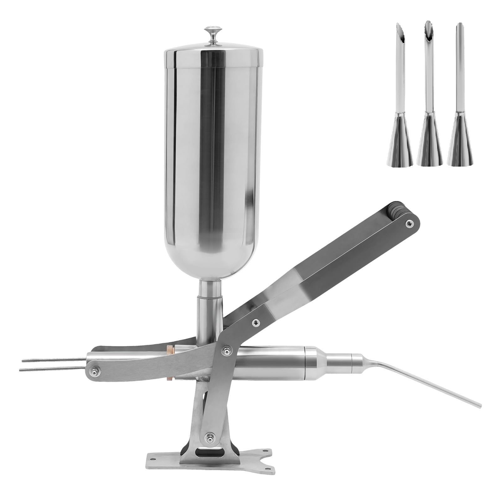 5L Manual Donut Filler Machine - Stainless Steel Jelly Cream Injector for Churros & Doughnuts with 4 Pipes | Perfect for Bakery, Restaurant & Home Kitchen Use