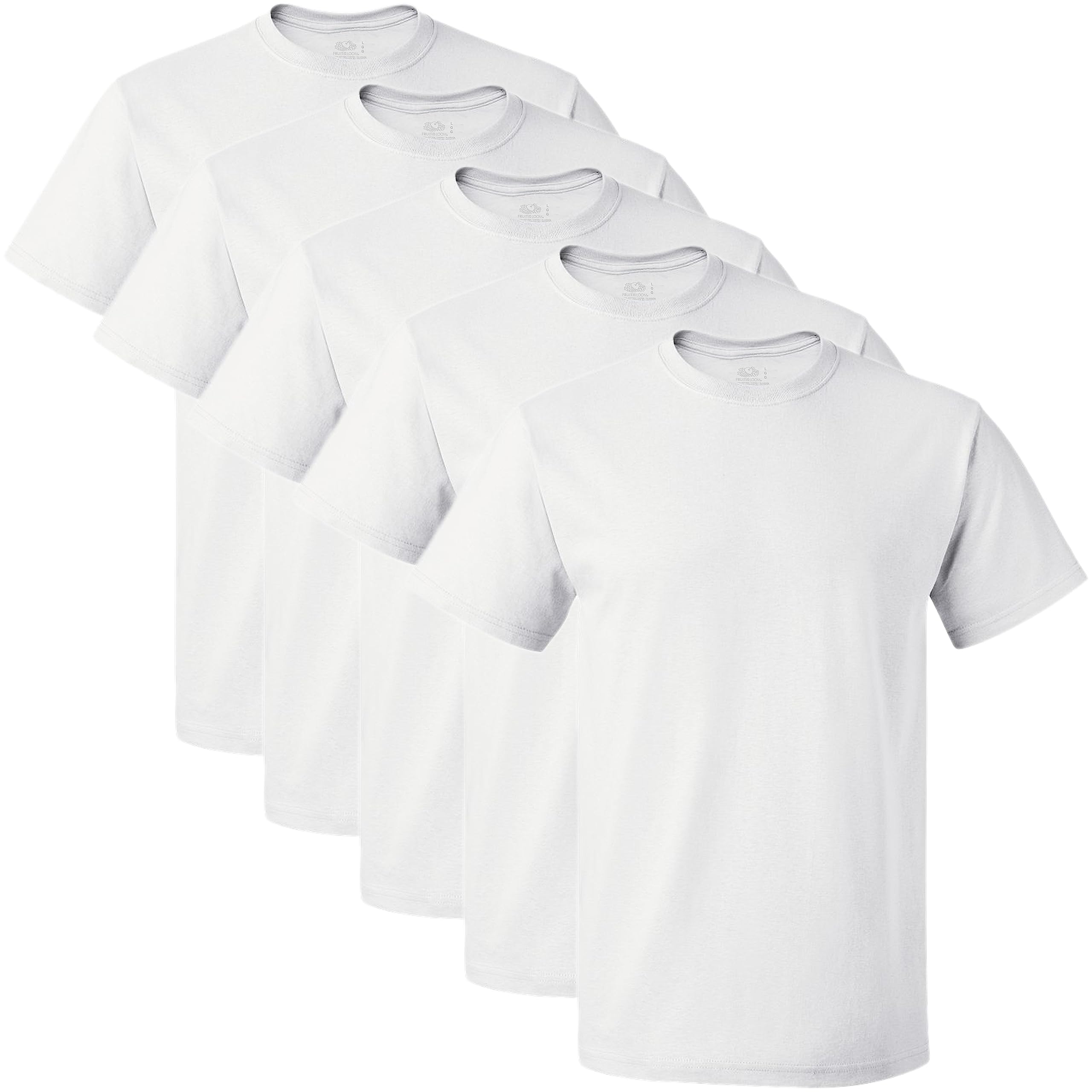 Fruit of the Loom Men's Soft Cotton Crew Neck T-Shirts 5-Pack - Comfortable Basic Tees for Casual Wear, Gym & Everyday Outfits