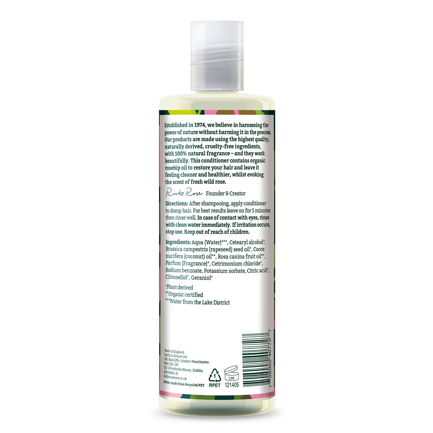 Faith in Nature Wild Rose Conditioner 400ml - Natural Hair Care for Dry & Damaged Hair - Vegan & Cruelty-Free - Perfect for Daily Hydration & Repair