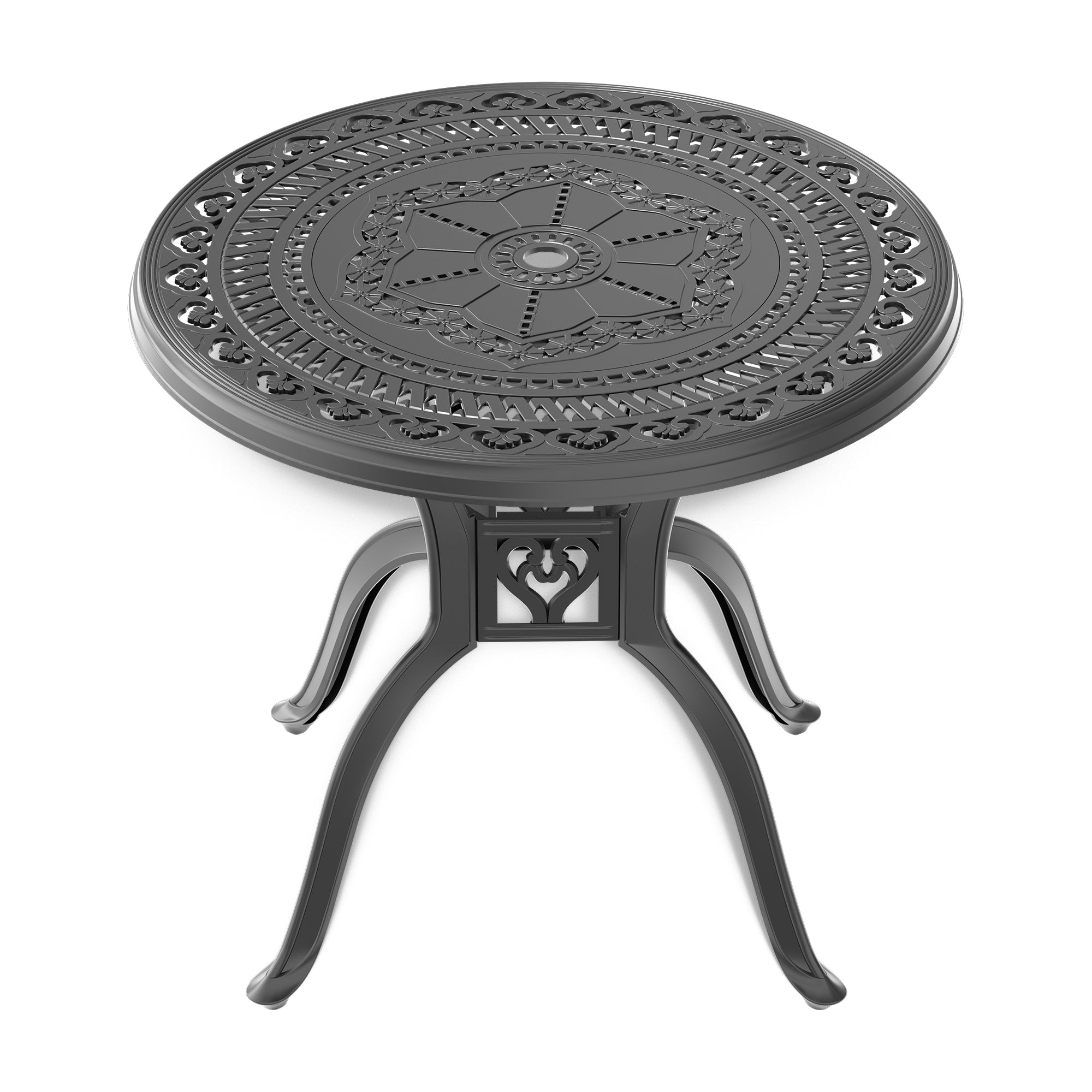 5-Piece Cast Aluminum Patio Furniture Set with Cushions - Outdoor Dining & Lounge Chairs for Garden, Poolside, and Backyard Relaxation