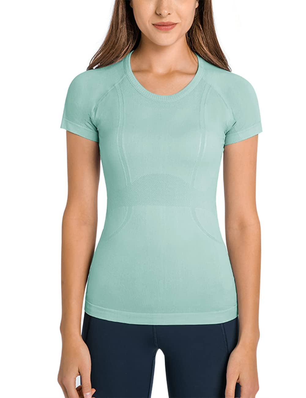 LUYAA Women's Long Sleeve Workout Tops - Breathable Yoga & Gym Athletic Shirt for Women, Slim Fit Exercise Top for Running, Pilates & Fitness Training