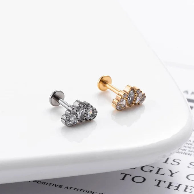 16G Cartilage Titanium Earrings - Hypoallergenic Windmill Flower Stud Earrings for Women | HSPJ545 | Perfect for Daily Wear, Parties & Special Occasions