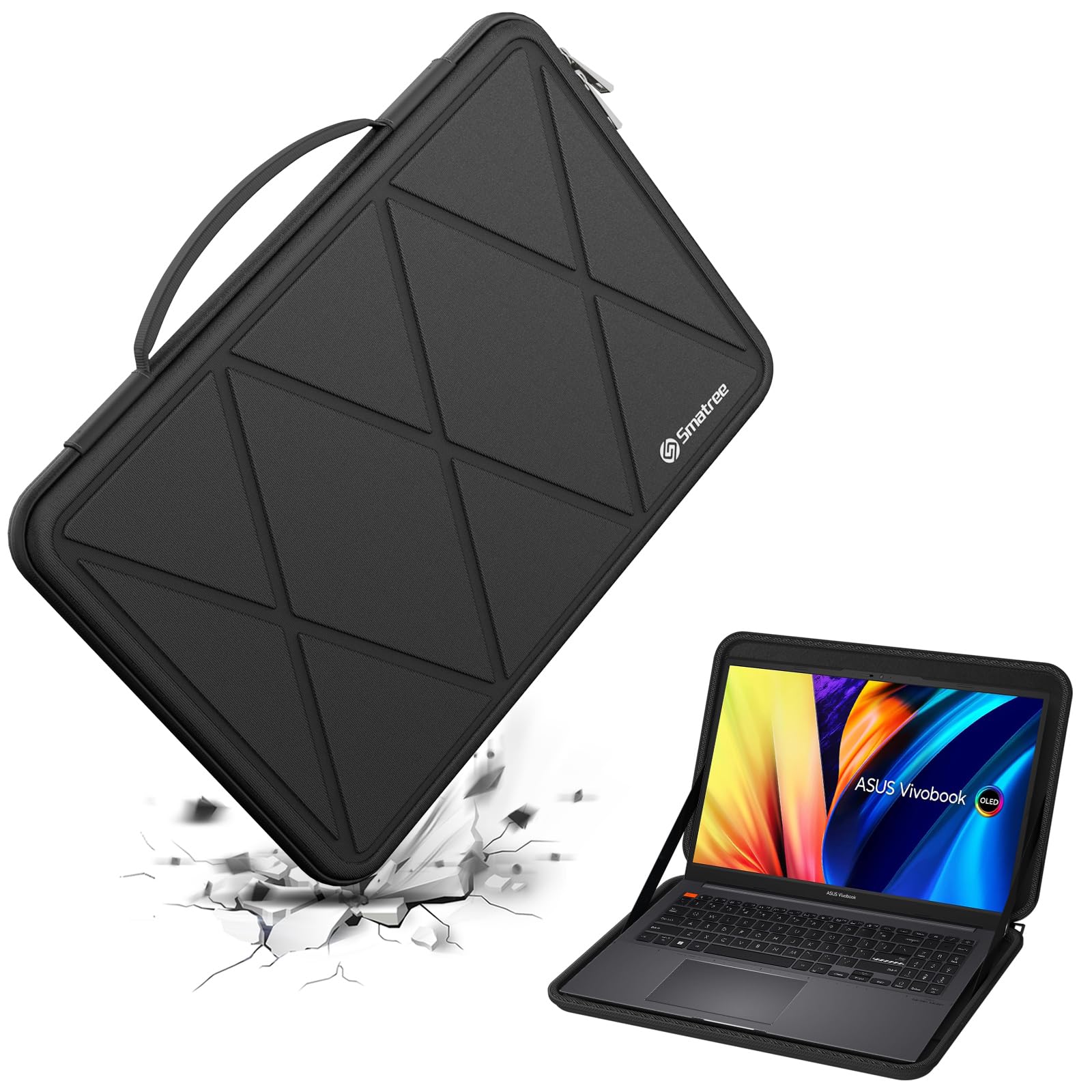 Smatree Hard EVA Protective Laptop Sleeve Case for ASUS 15.6 Inch - Waterproof Shockproof Lightweight Laptop Bag for Travel, School, Office & Business Use
