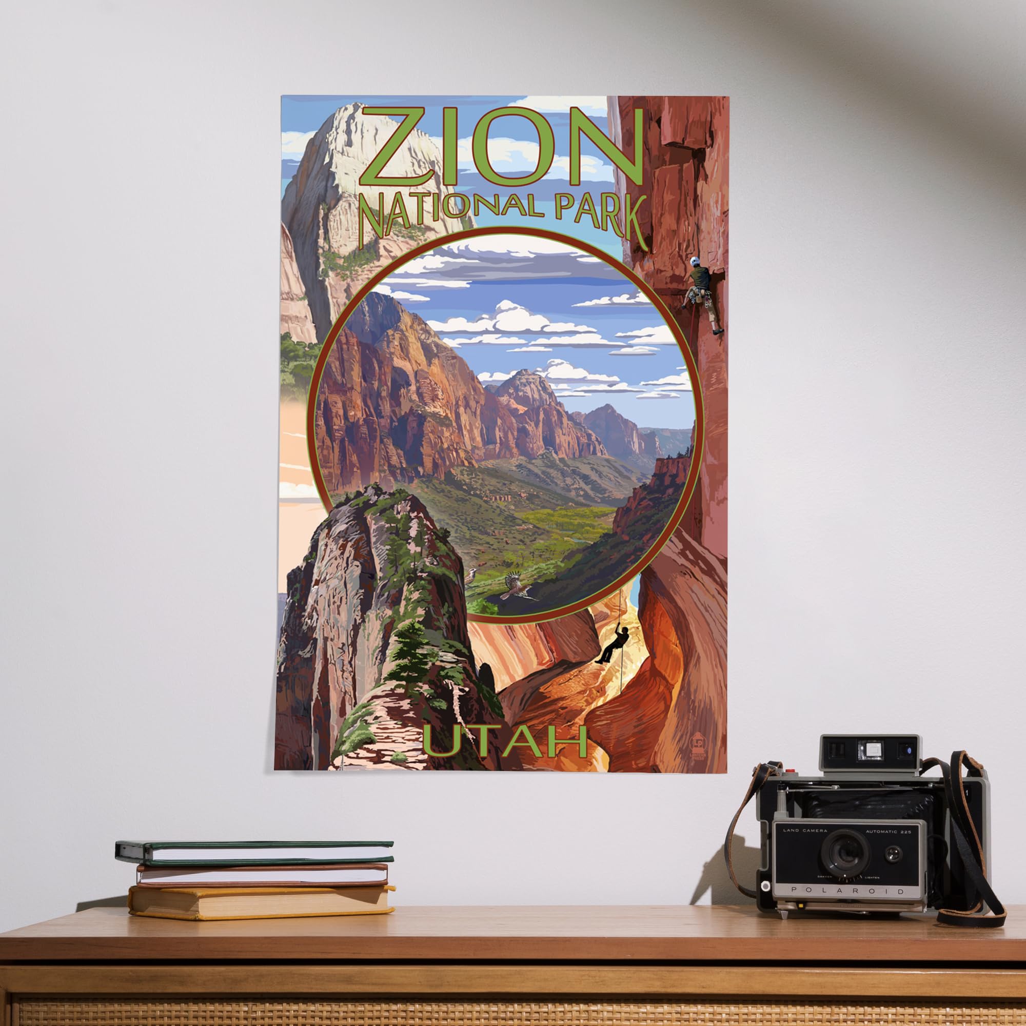 Lantern Press 16x24 Inch Giclee Print - Zion National Park Utah Landscape Art - Premium Wall Decor for Living Room, Bedroom & Office