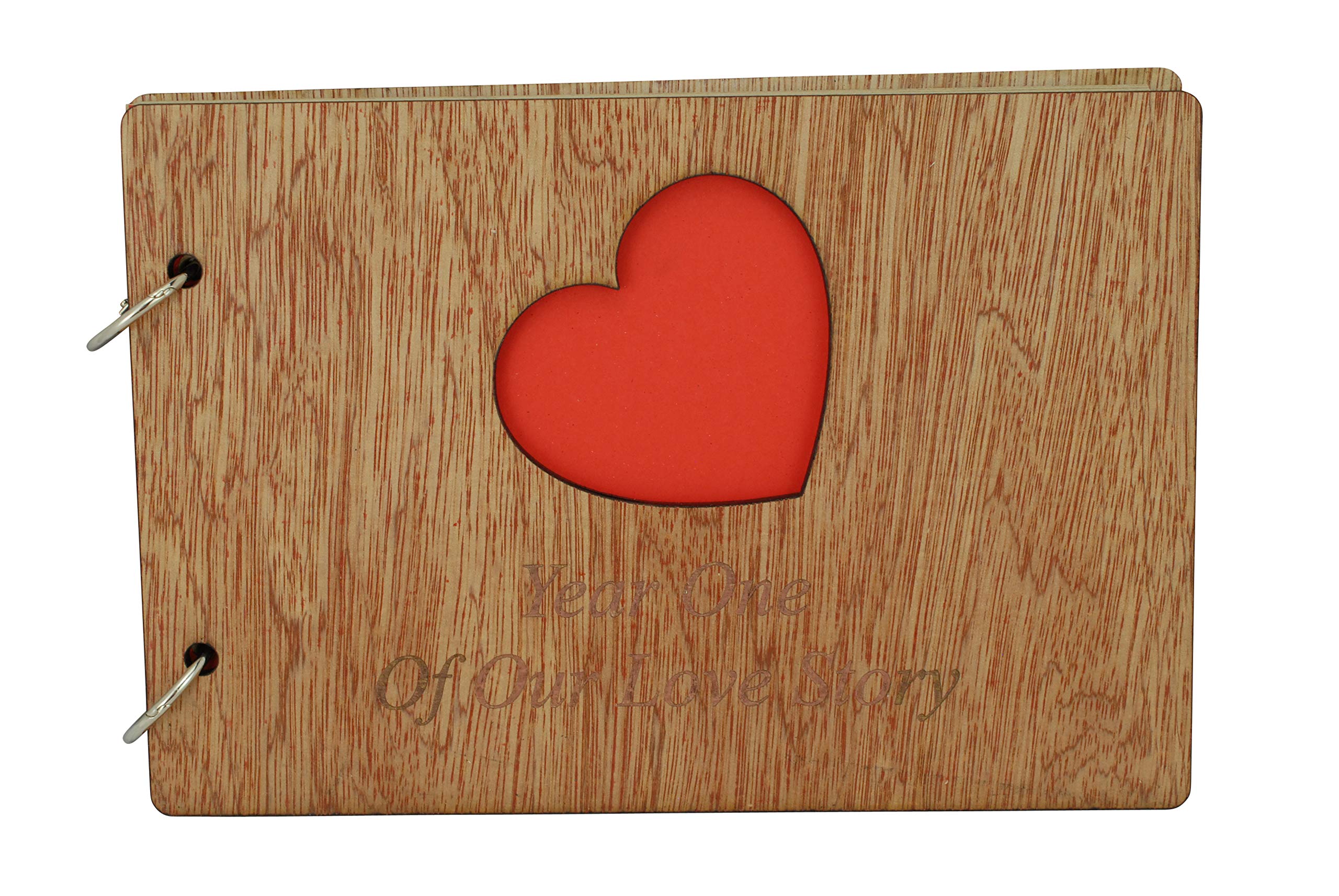 Pirantin Custom Engraved 1st Anniversary Scrapbook - 'Year One of Our Love Story' Romantic Gift for Couples | Perfect for Wedding Anniversaries, Valentine's Day & Relationship Milestones