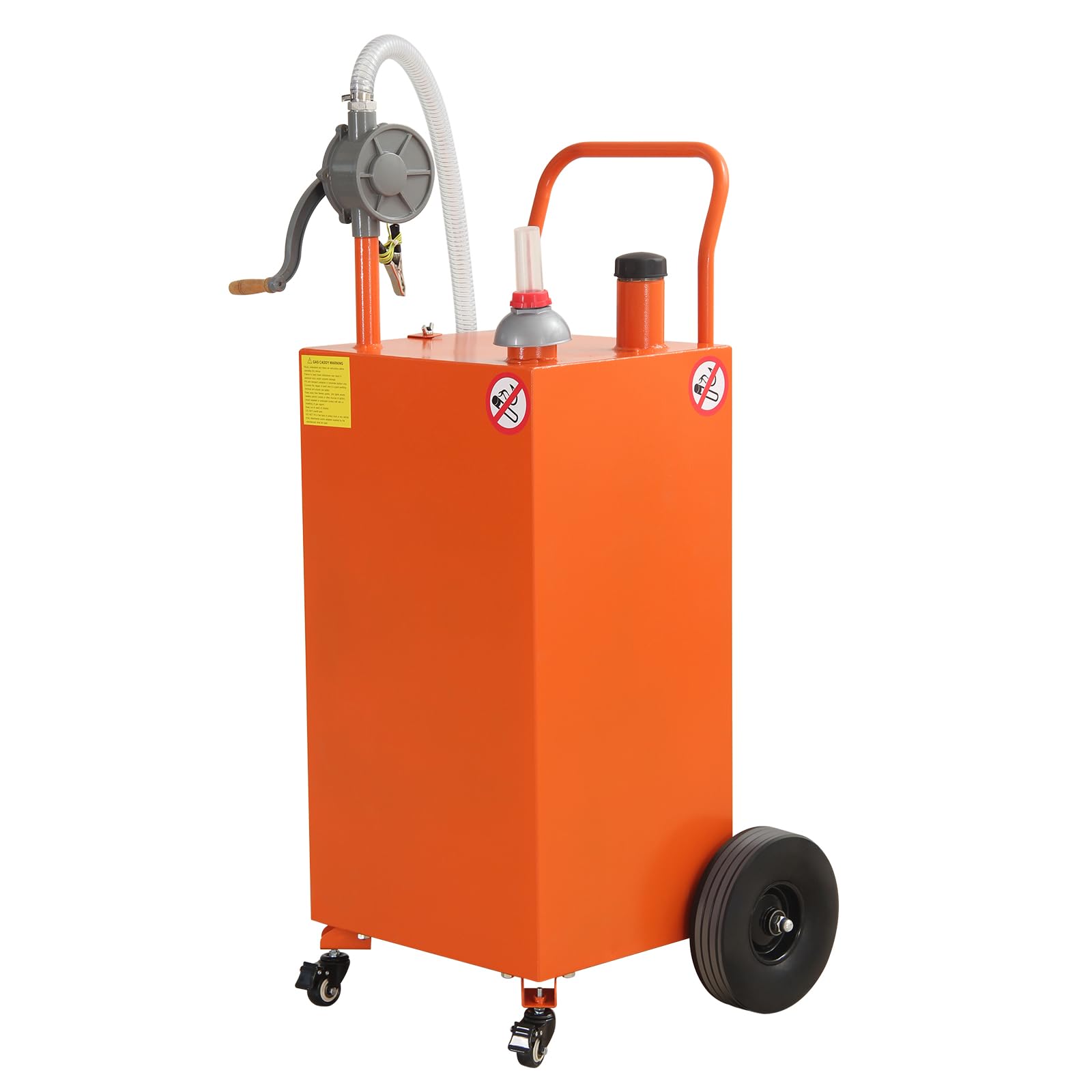 40 Gallon Portable Oil Transfer Tank - Diesel, Fuel, Kerosene Storage Container for Boats, ATVs, Cars & Motorcycles | Heavy-Duty Gas Caddy with Pump | Outdoor, Garage & Workshop Use (Orange)