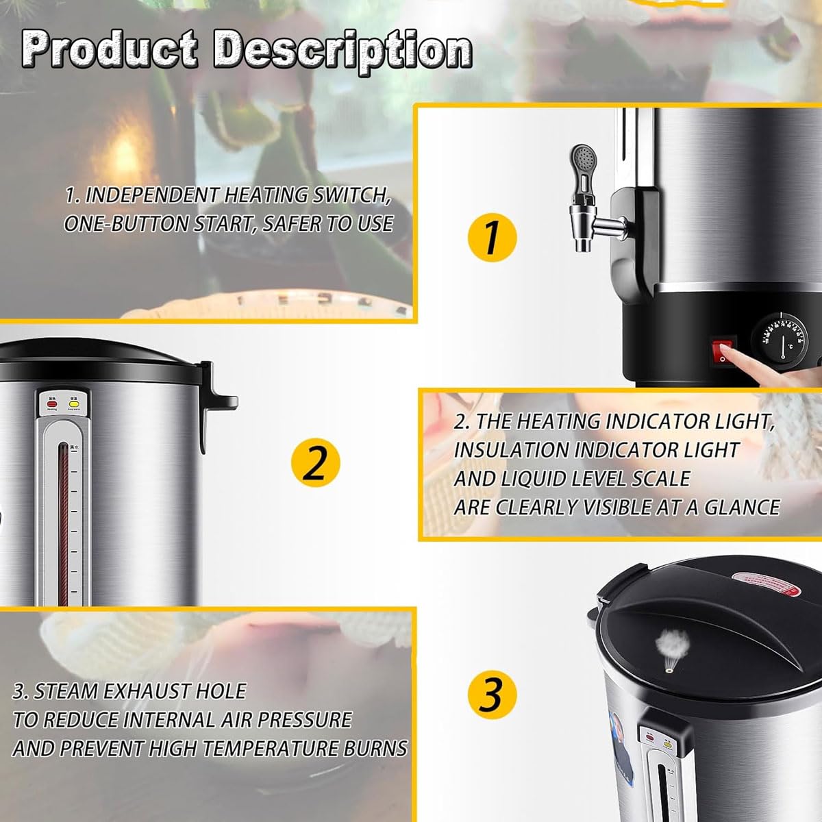JOSBY 12L Stainless Steel Paraffin Wax Warmer Heater - 1500W Commercial Electric Wax Melting Pot with 86℉-230℉ Adjustable Temperature Control, Dual Layer Insulation & Dry Burn Protection - Perfect for Spa, Salon, Nail Care, Home Waxing & DIY Candle Making