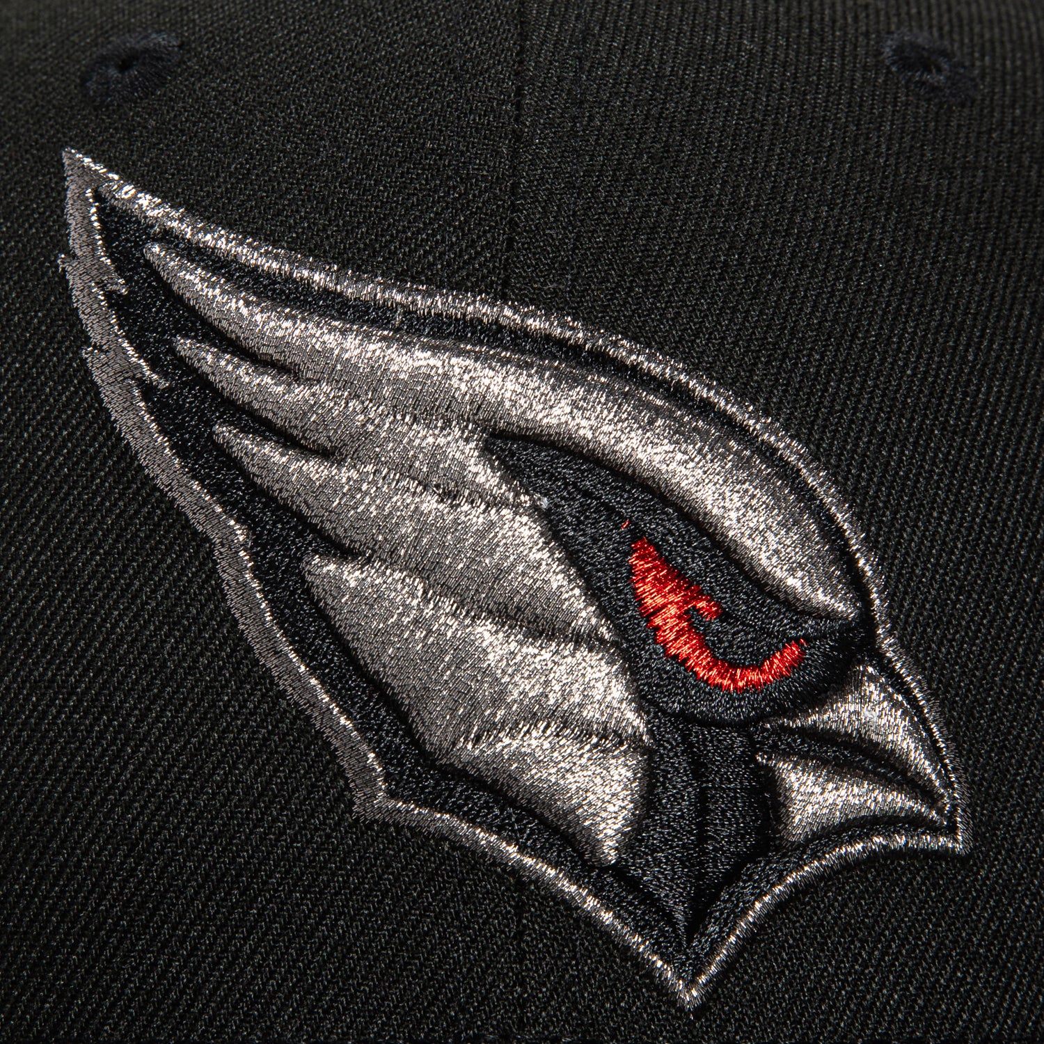 New Era 59Fifty Arizona Cardinals Snapback Hat - Black, Metallic Silver & Red | NFL Officially Licensed Adjustable Baseball Cap for Men & Women | Perfect for Game Day, Sports Events & Casual Wear